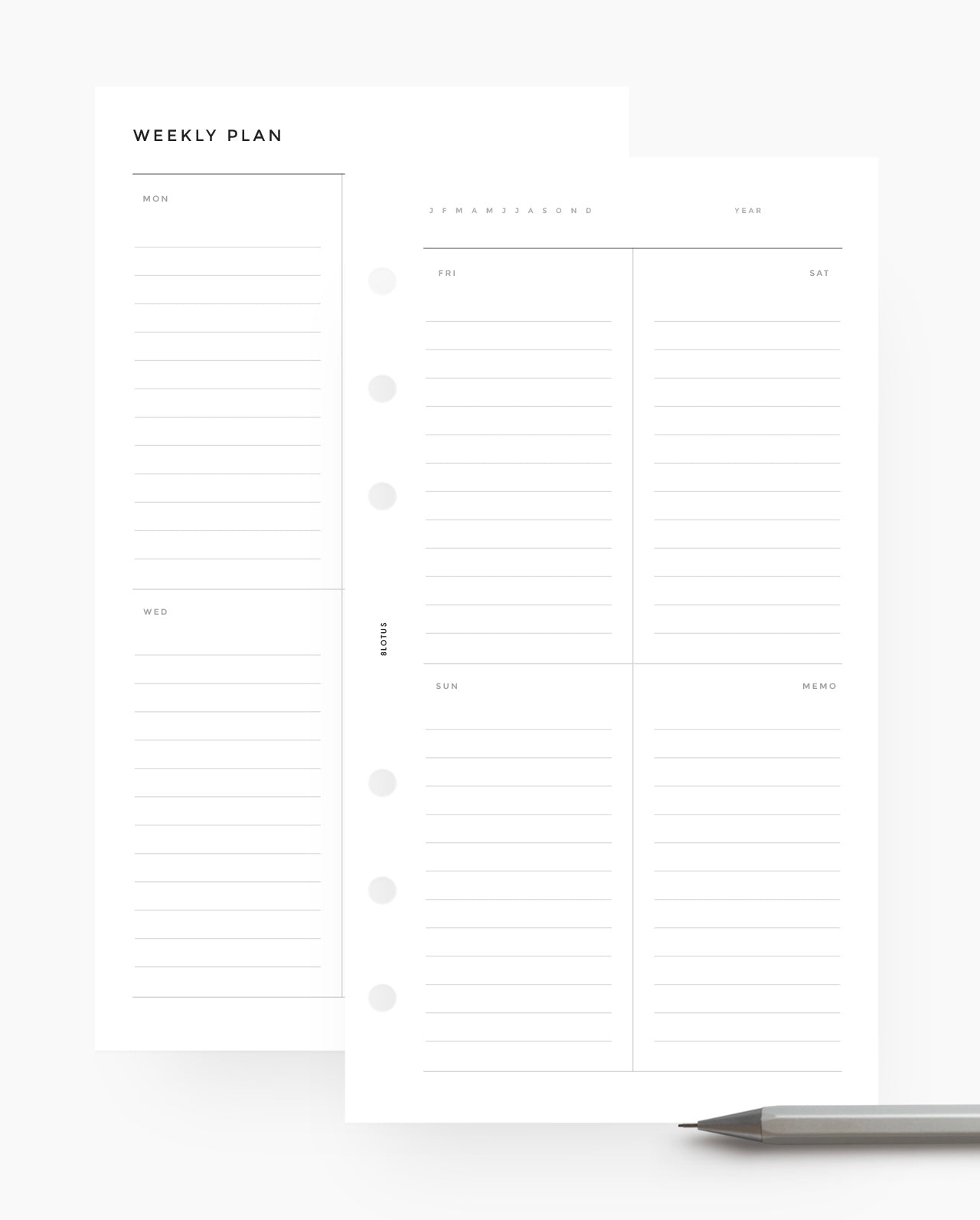MN131 - Weekly Vertical - Lined - Planner Inserts (Special Order)
