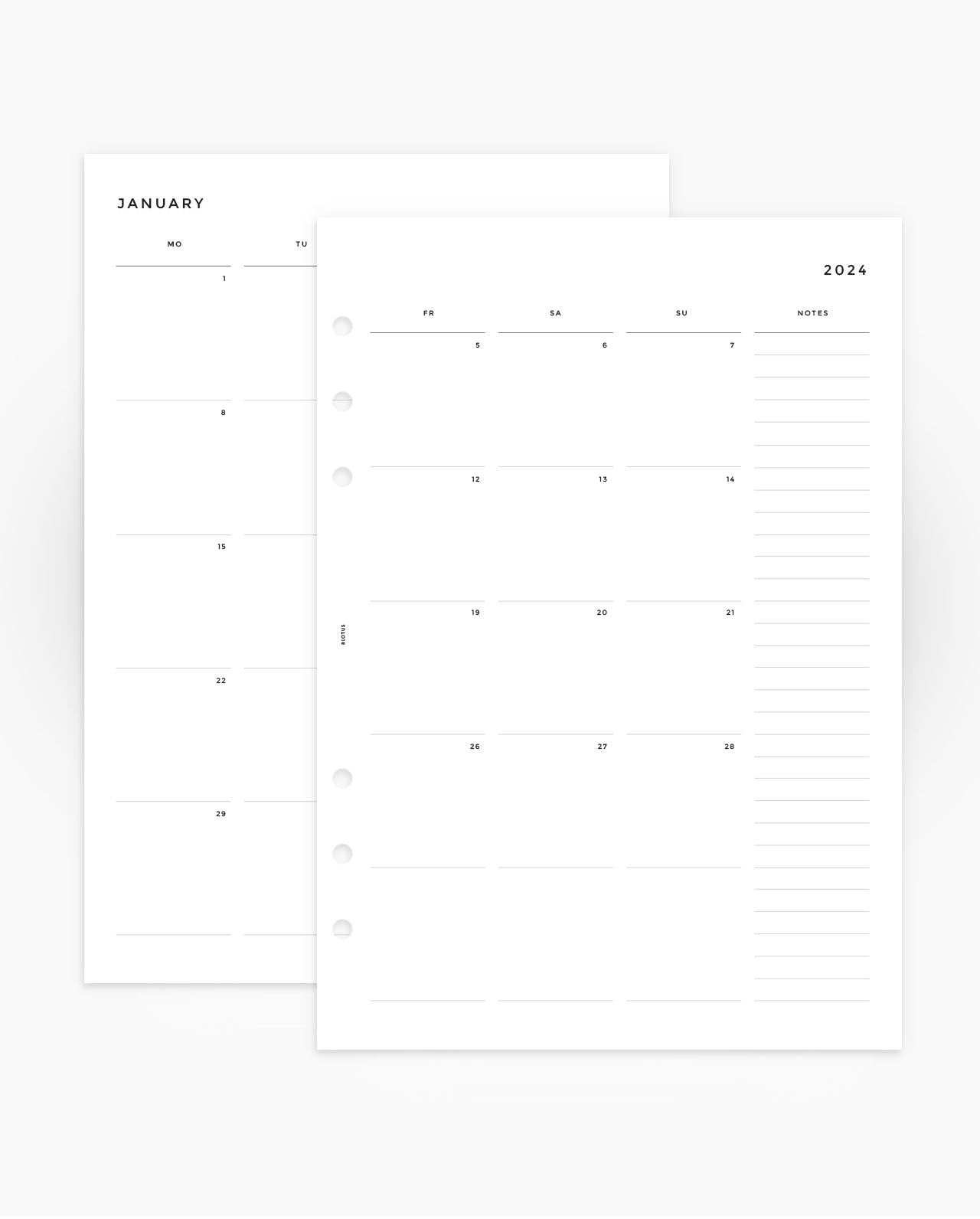 MN016 - 2024 Monthly Calendar & Planner - Printable PDF