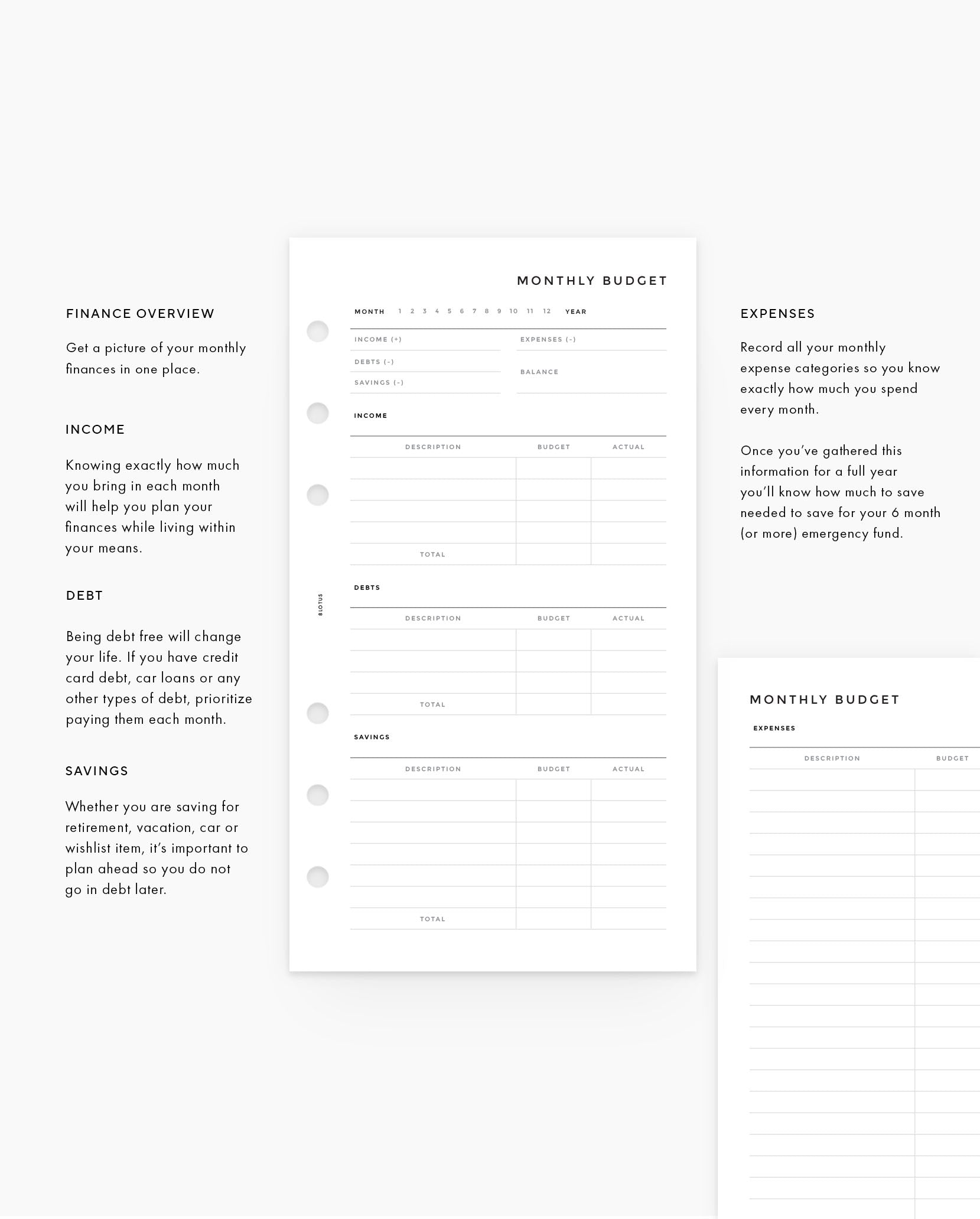 MN232 - Monthly Budget - Planner Inserts