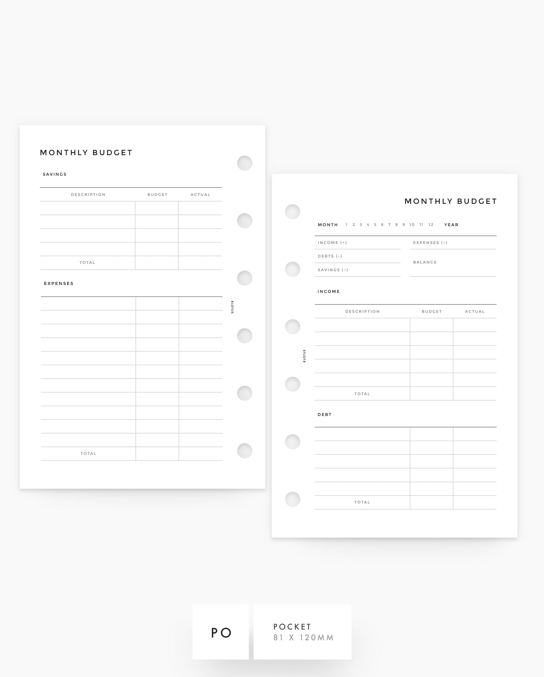 MN232 - Monthly Budget - Planner Inserts