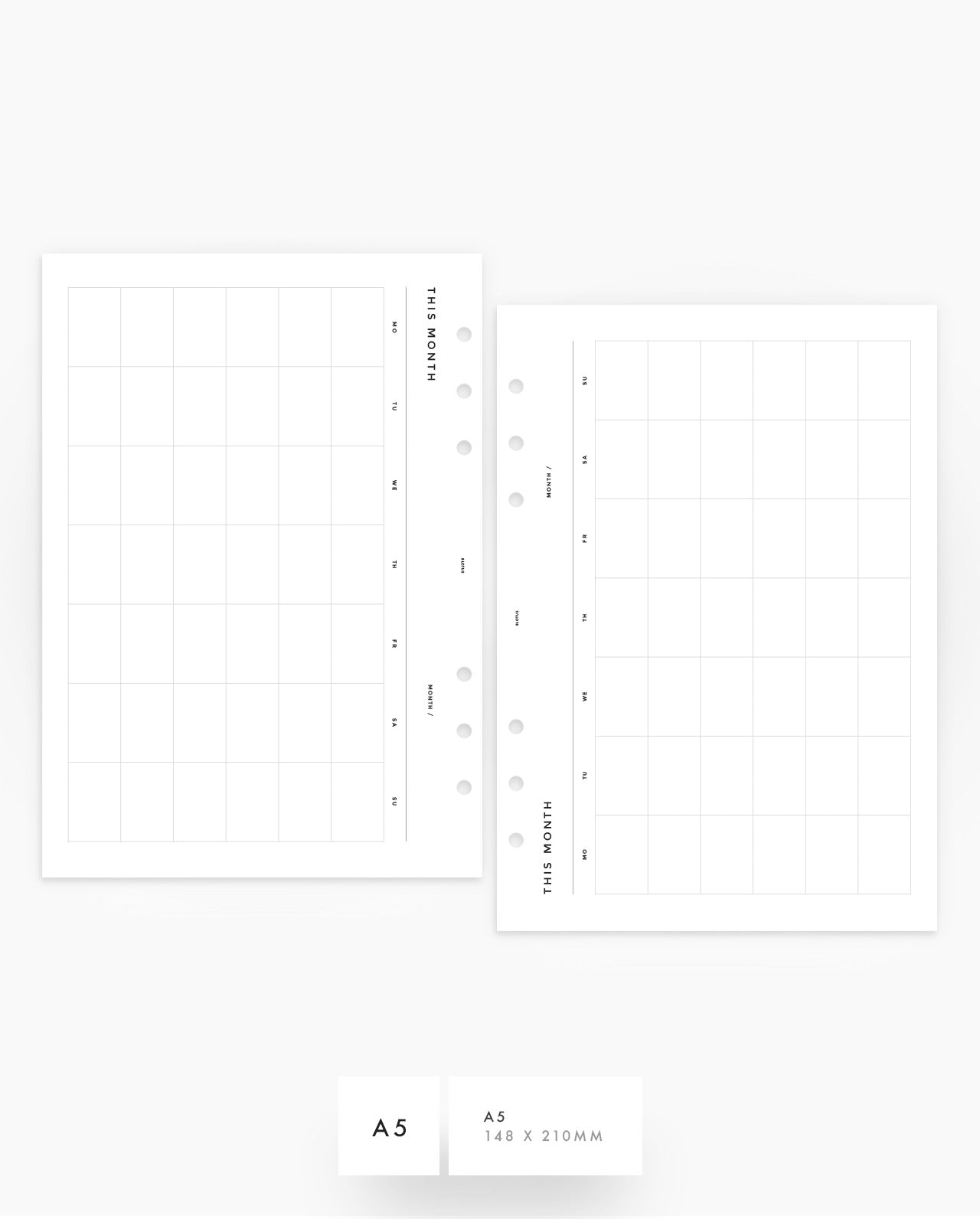MN151 - Monthly Calendar Inserts - MO1P - SPECIAL ORDER