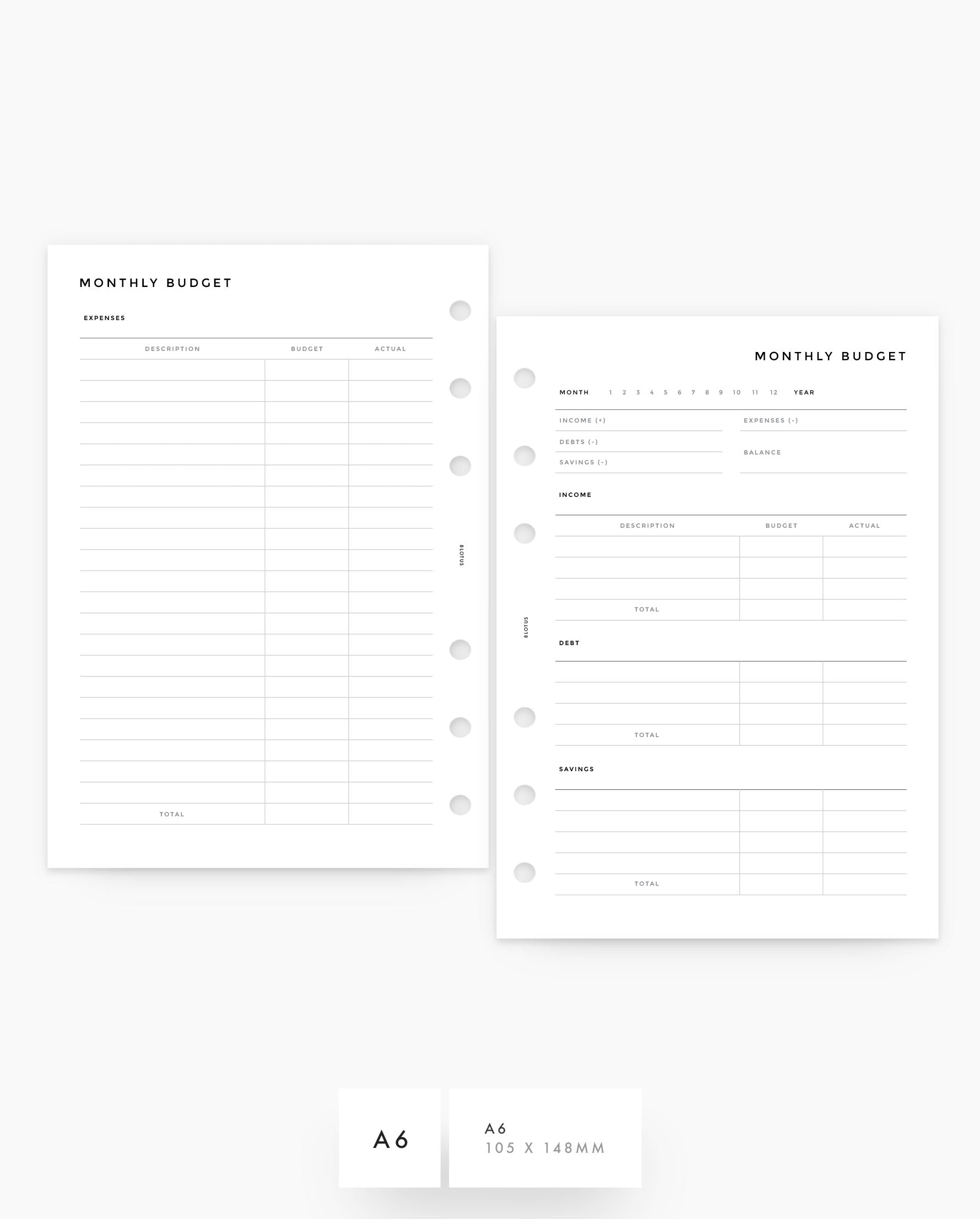 MN232 - Monthly Budget - Planner Inserts