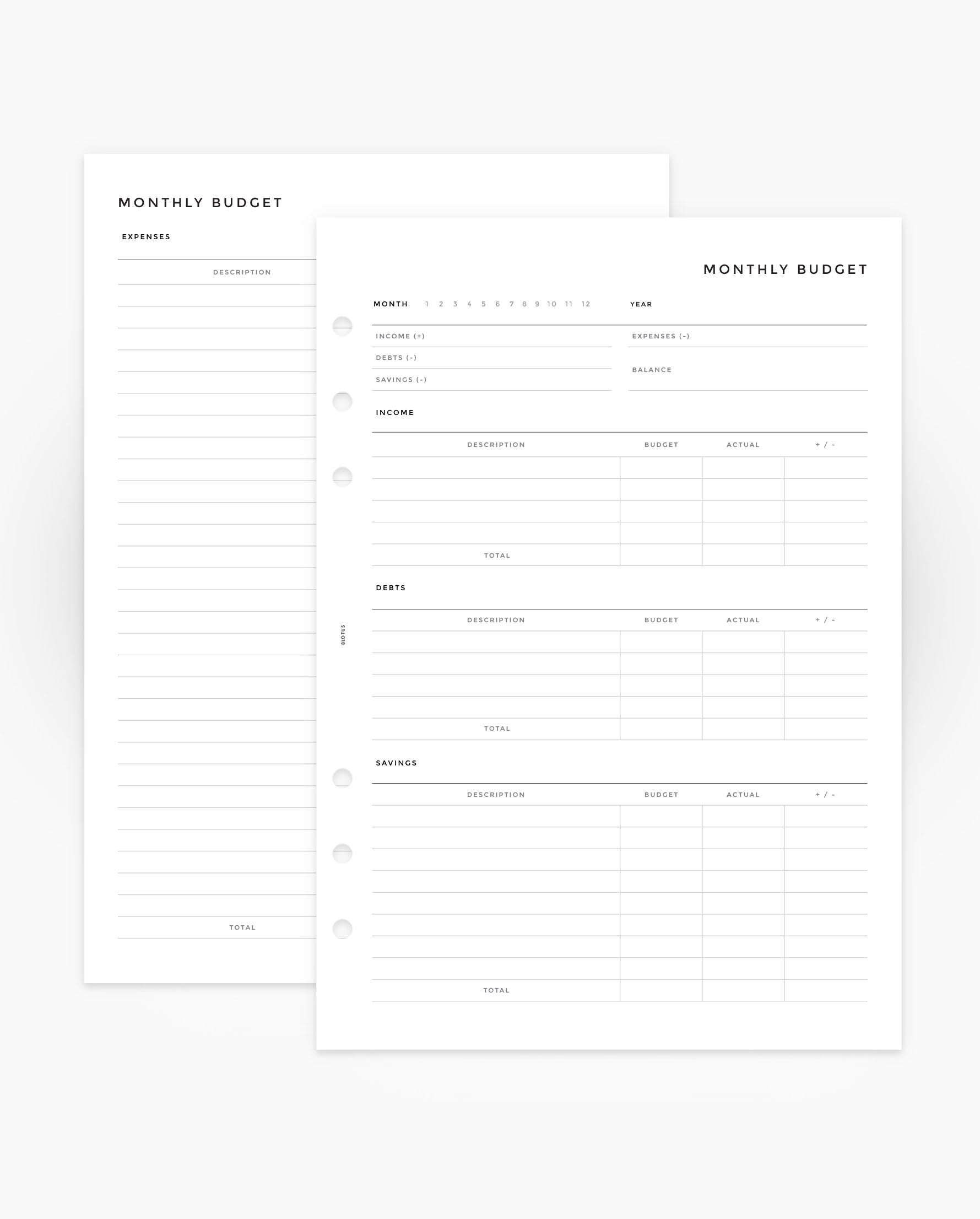 MN232 - Monthly Budget - Planner Inserts