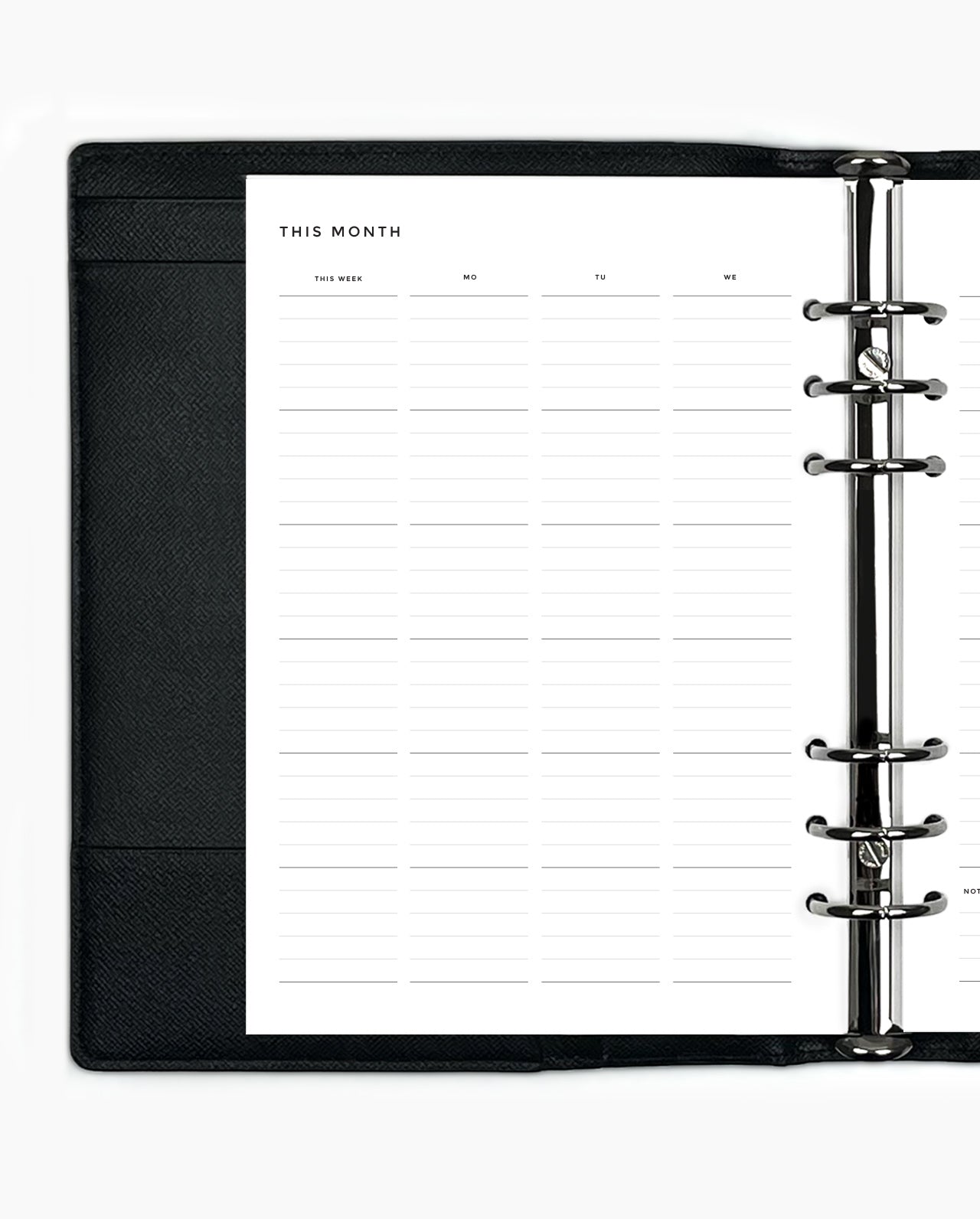 MN161 - Monthly Calendar Lined Planner Inserts
