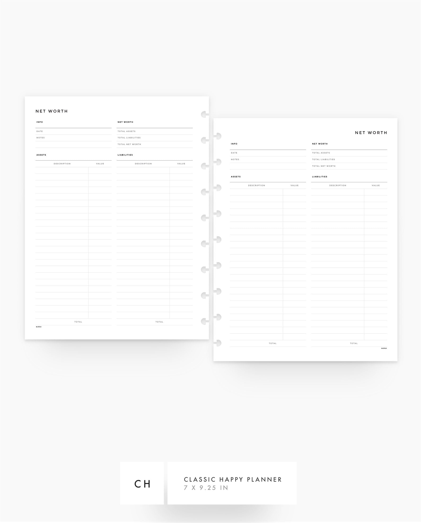 MN157 - Net Worth Planner Inserts (Special Order)