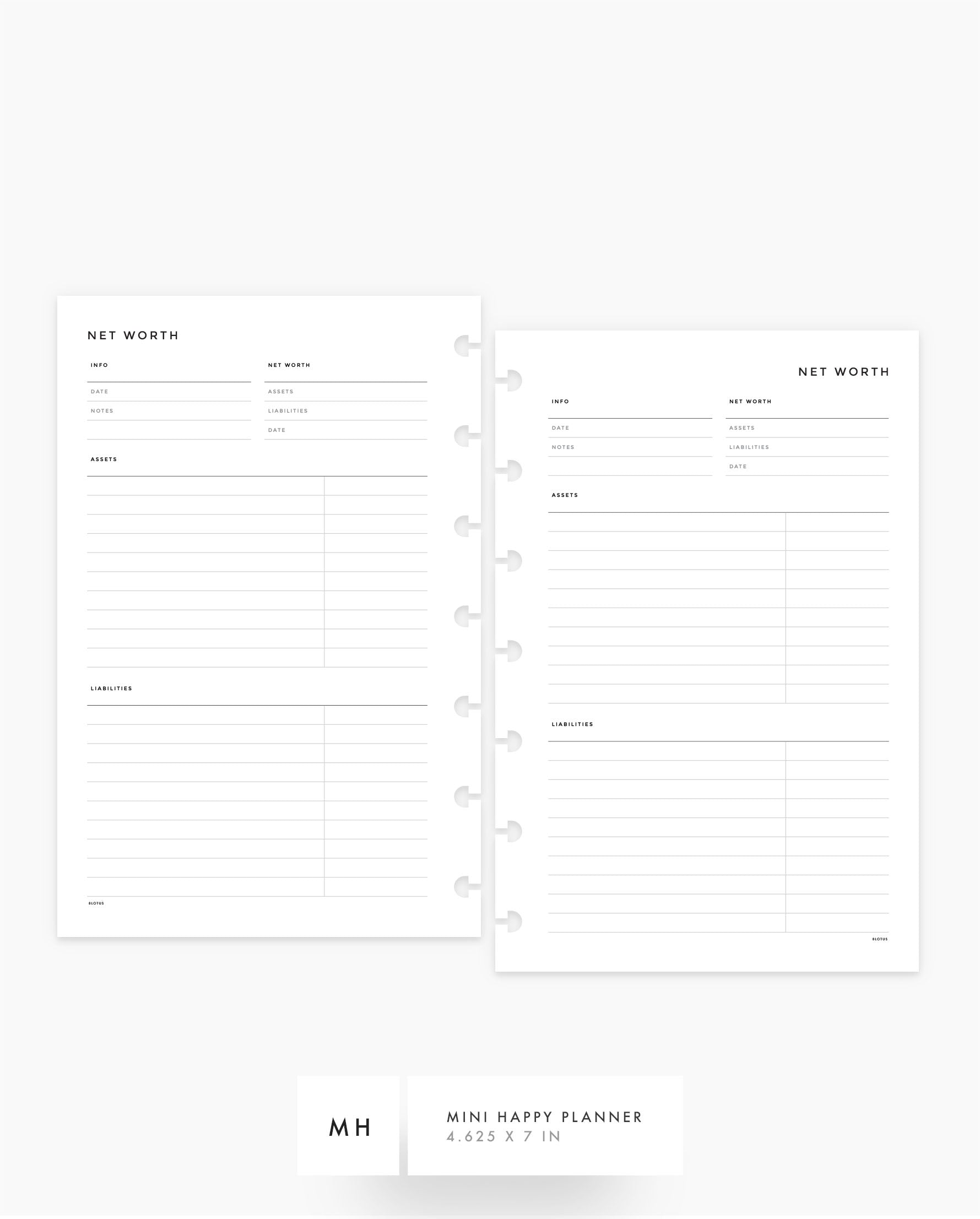 MN157 - Net Worth Planner Inserts (Special Order)