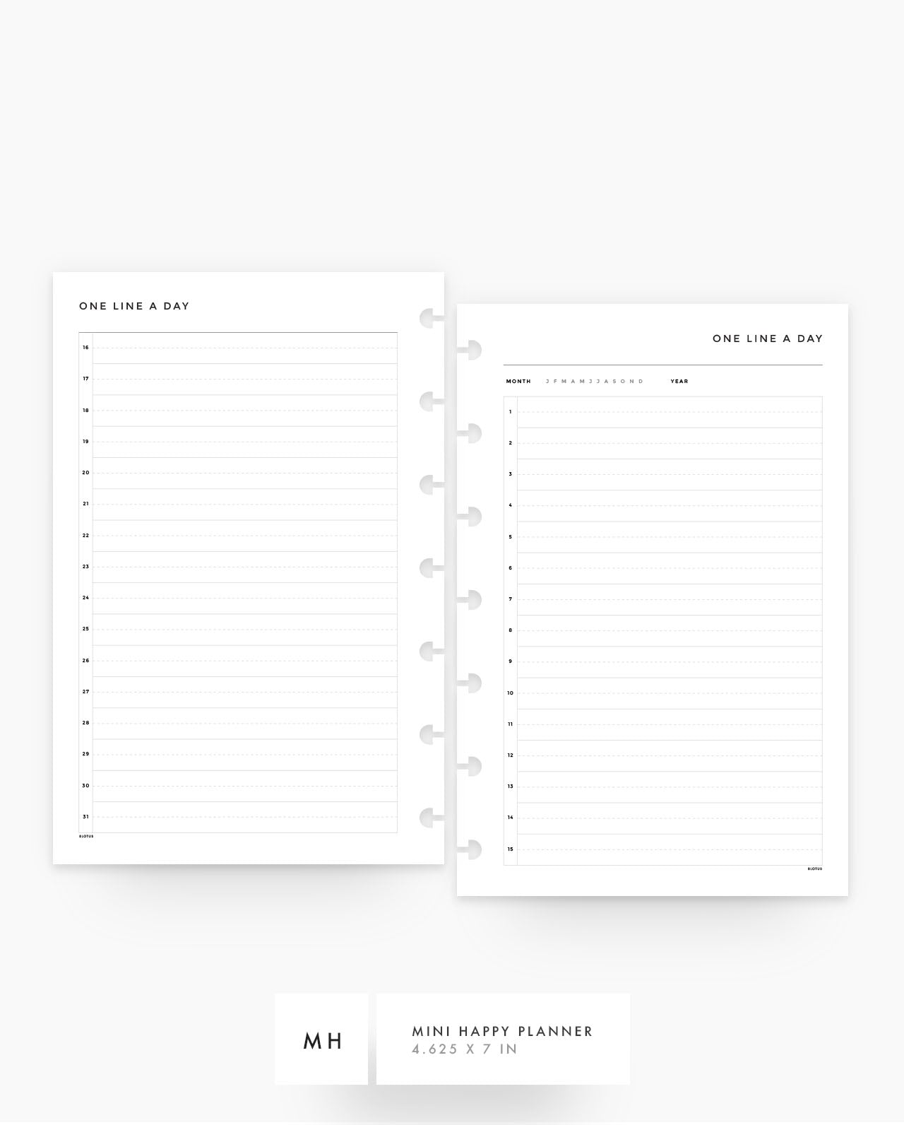 MN107 - One Line A Day - Planner Inserts - SPECIAL ORDER