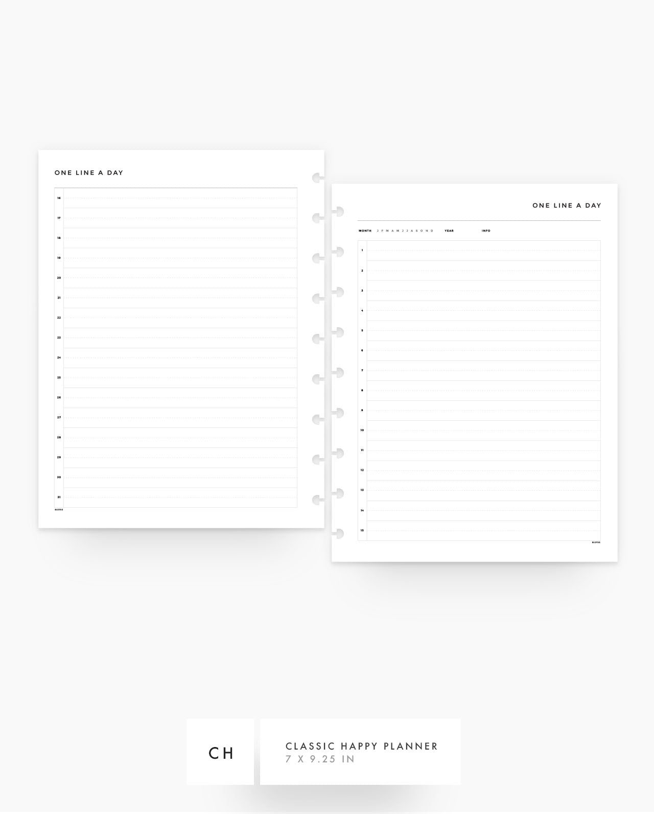 MN107 - One Line A Day - Planner Inserts - SPECIAL ORDER