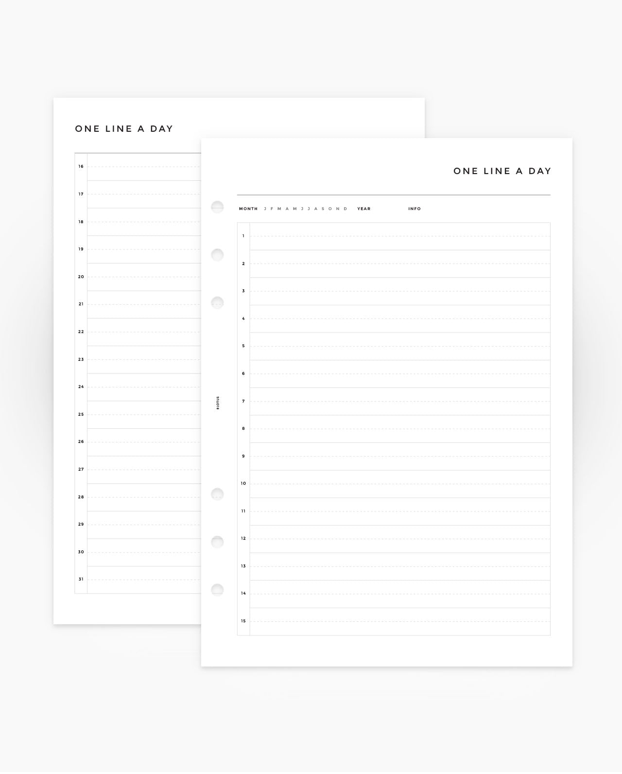 MN107 - One Line A Day - Planner Inserts - SPECIAL ORDER