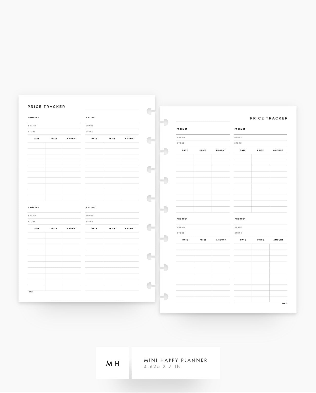 MN152 - Price Tracker Planner Inserts - SPECIAL ORDER