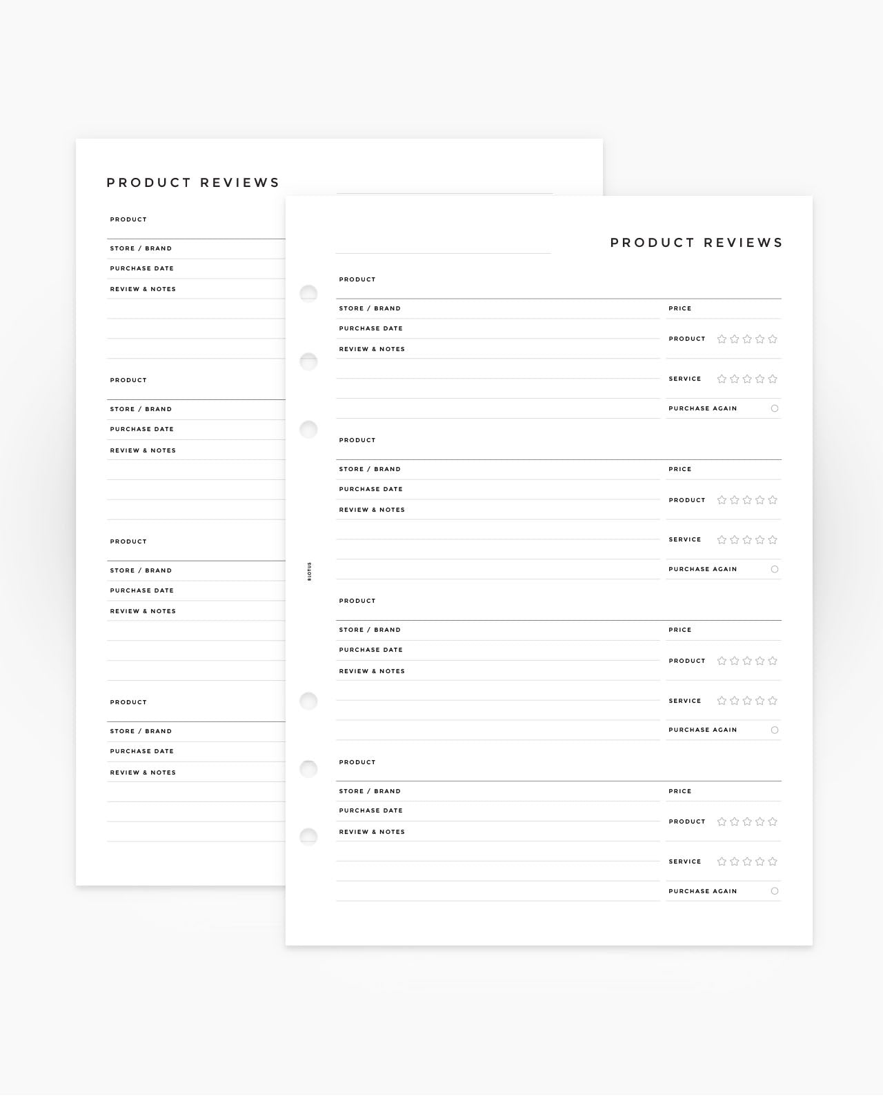 MN268 - Product Review - Planner Inserts - SPECIAL ORDER