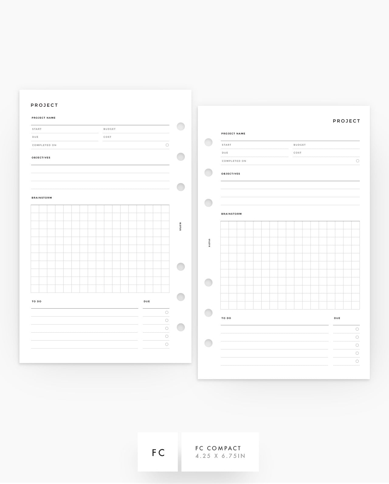 MN241 - Project Planner Inserts - SPECIAL ORDER