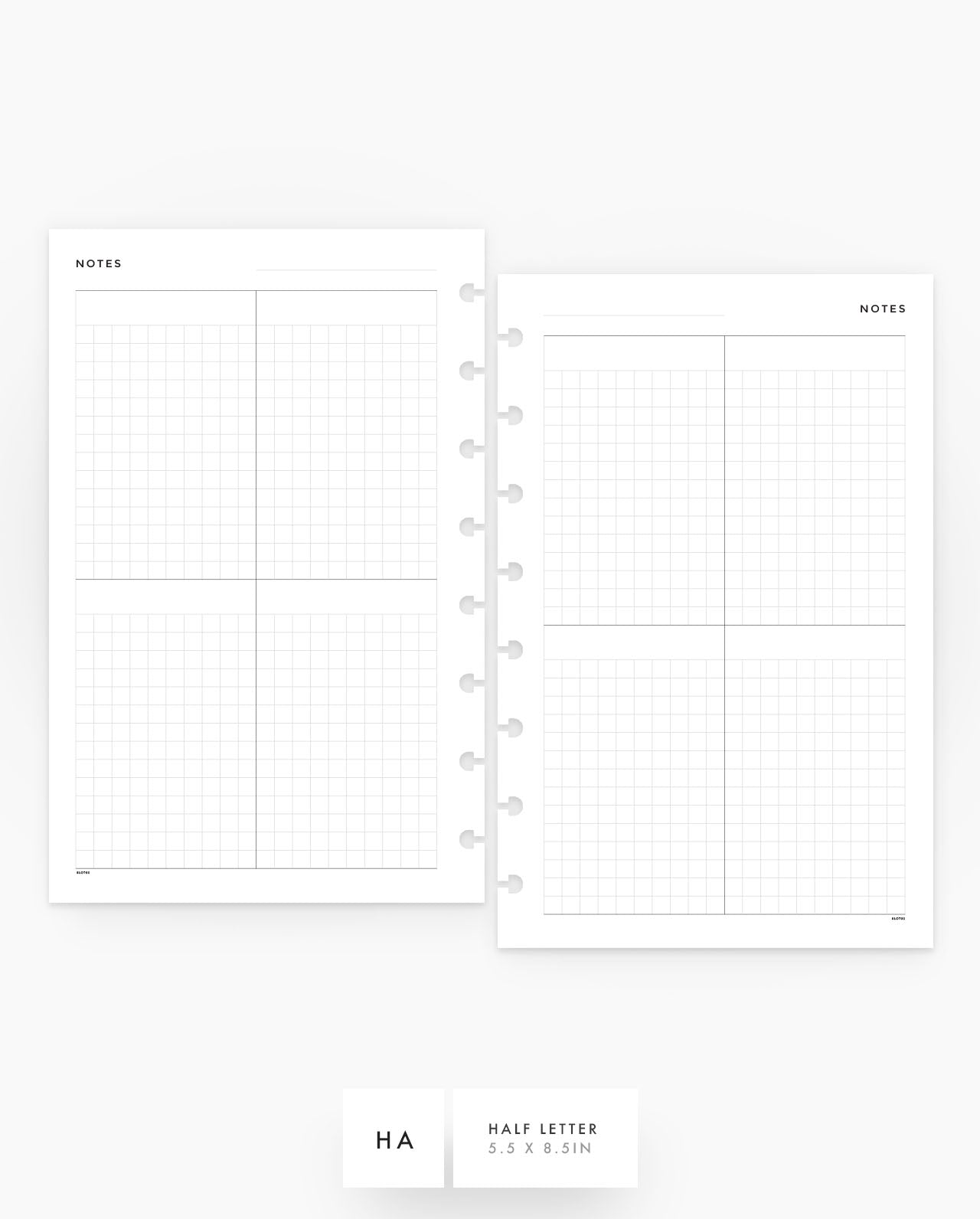 MN112 - Quad Grid Notes - Planner Inserts - SPECIAL ORDER