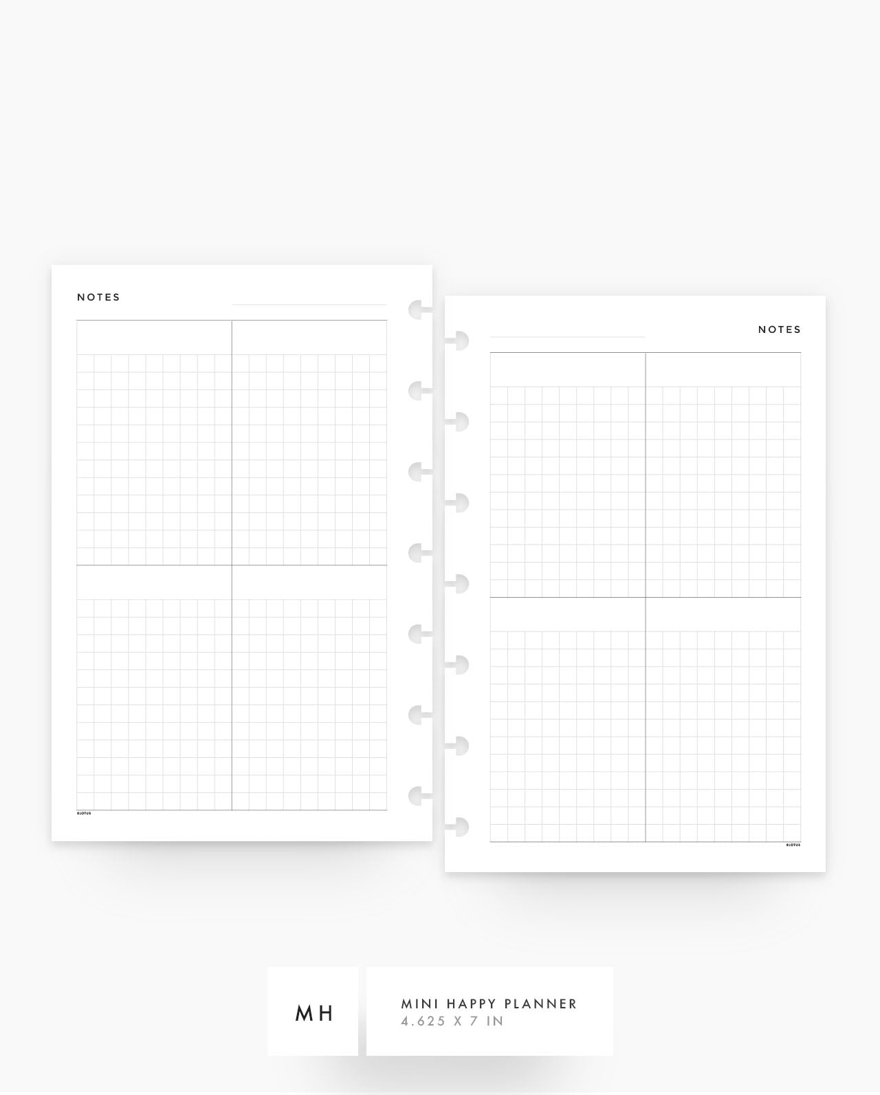 MN112 - Quad Grid Notes - Planner Inserts - SPECIAL ORDER