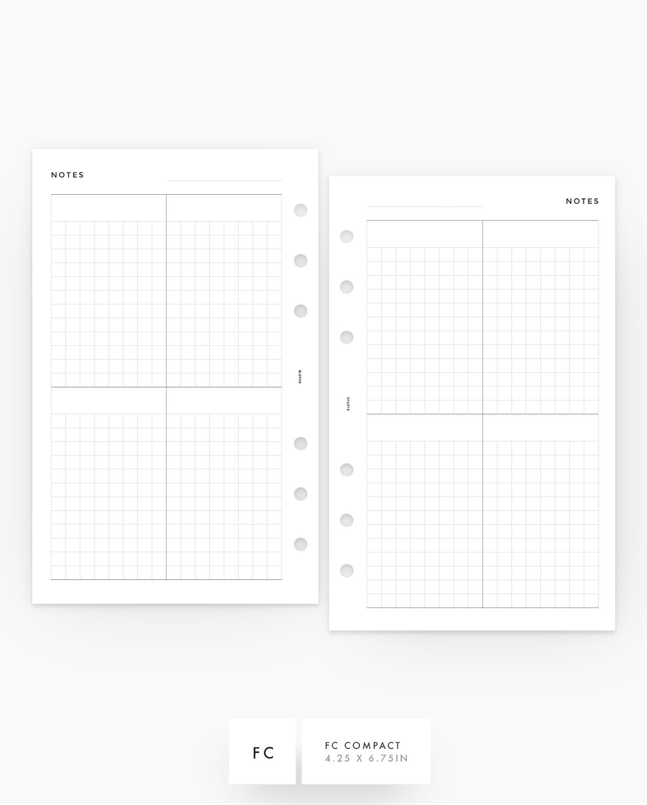 MN112 - Quad Grid Notes - Planner Inserts - SPECIAL ORDER