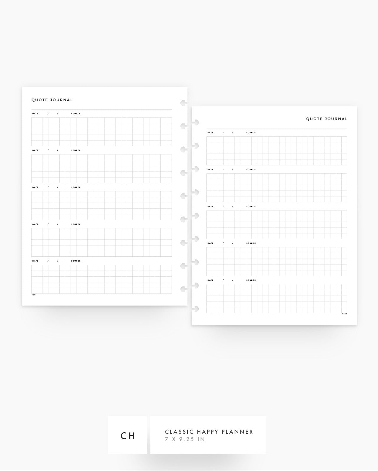 MN174 - Quote Journal Planner Inserts - SPECIAL ORDER