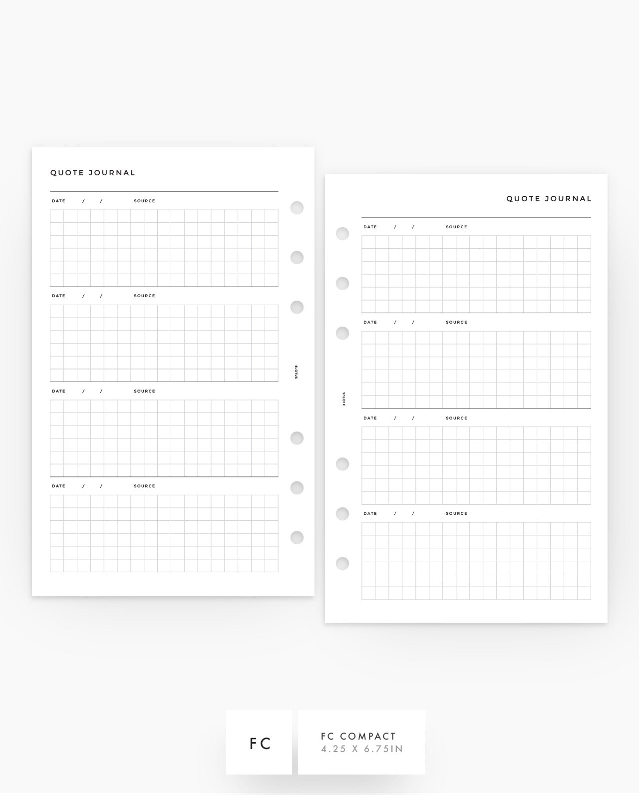 MN174 - Quote Journal Planner Inserts - SPECIAL ORDER