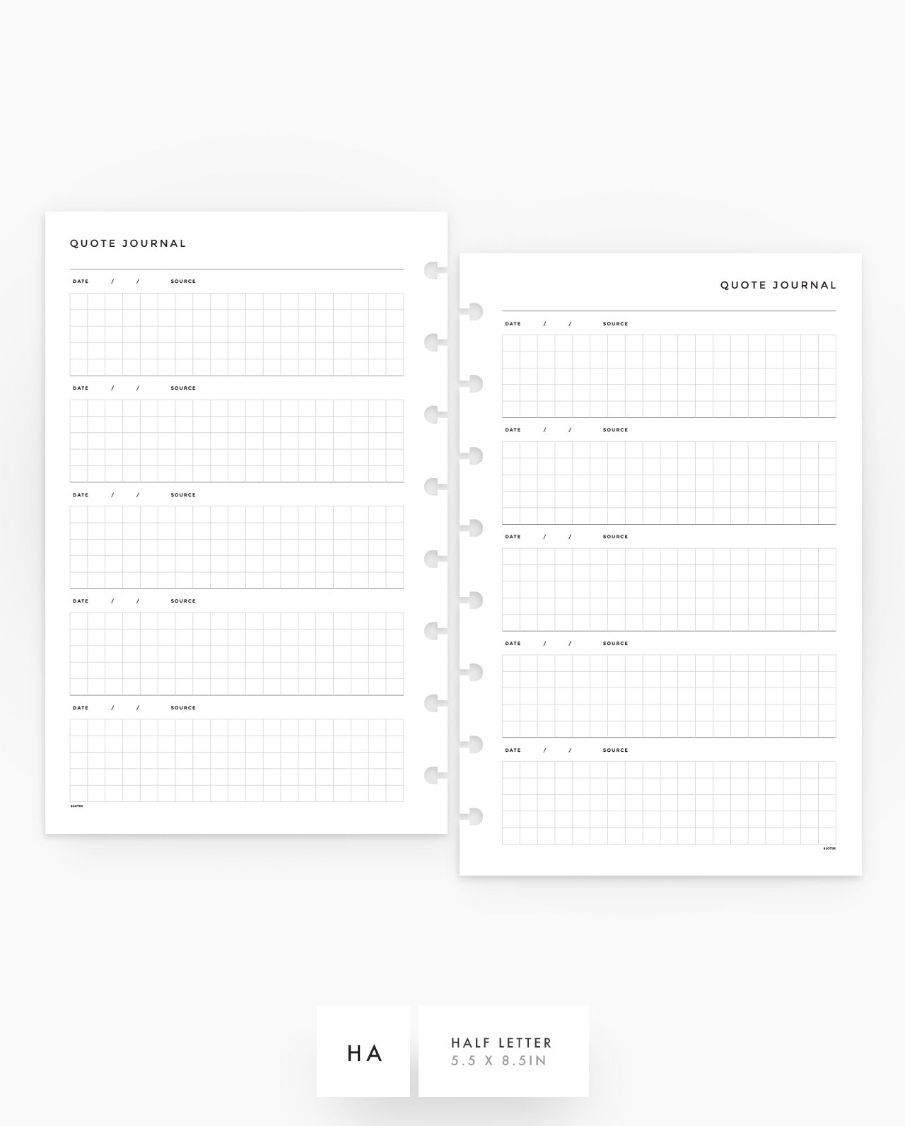 MN174 - Quote Journal Planner Inserts - SPECIAL ORDER