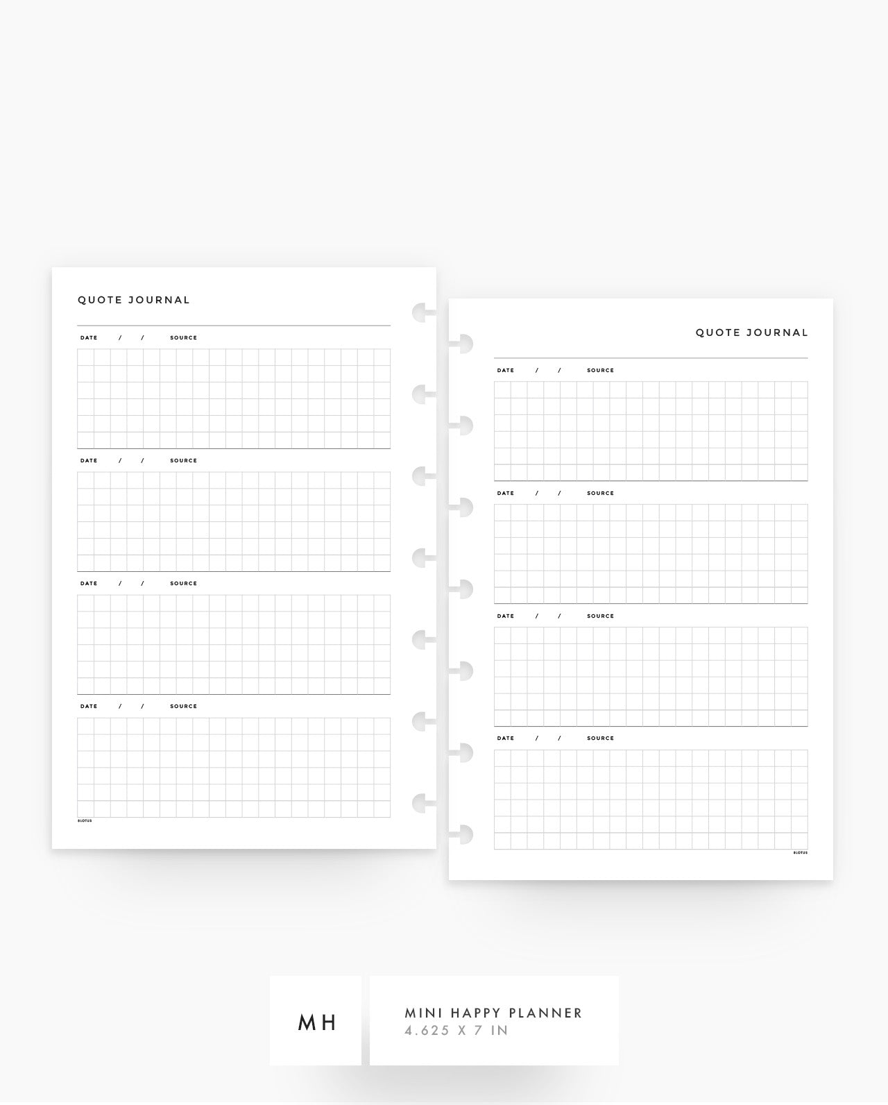 MN174 - Quote Journal Planner Inserts - SPECIAL ORDER