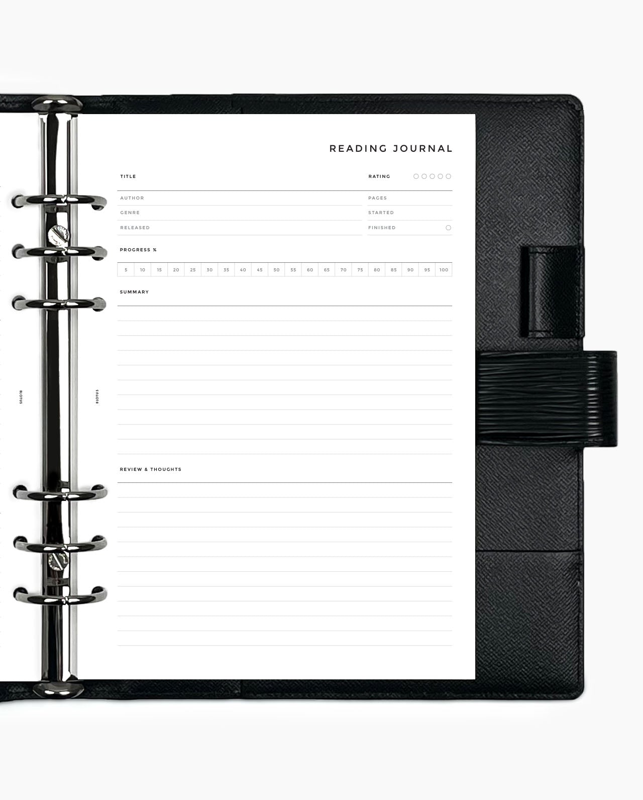 MN244 - Reading Journal - Planner Inserts (Special Order)