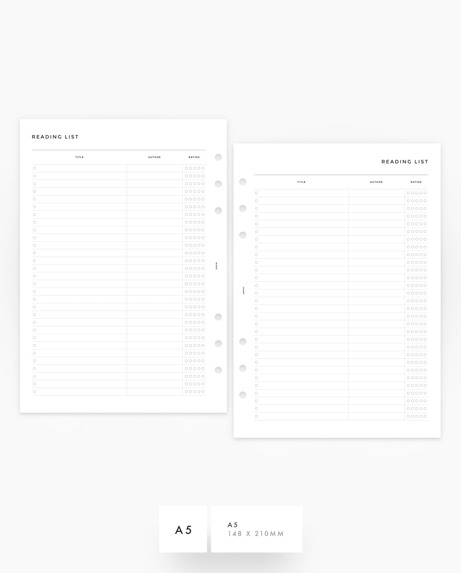 MN242 - Reading List - Printable Inserts