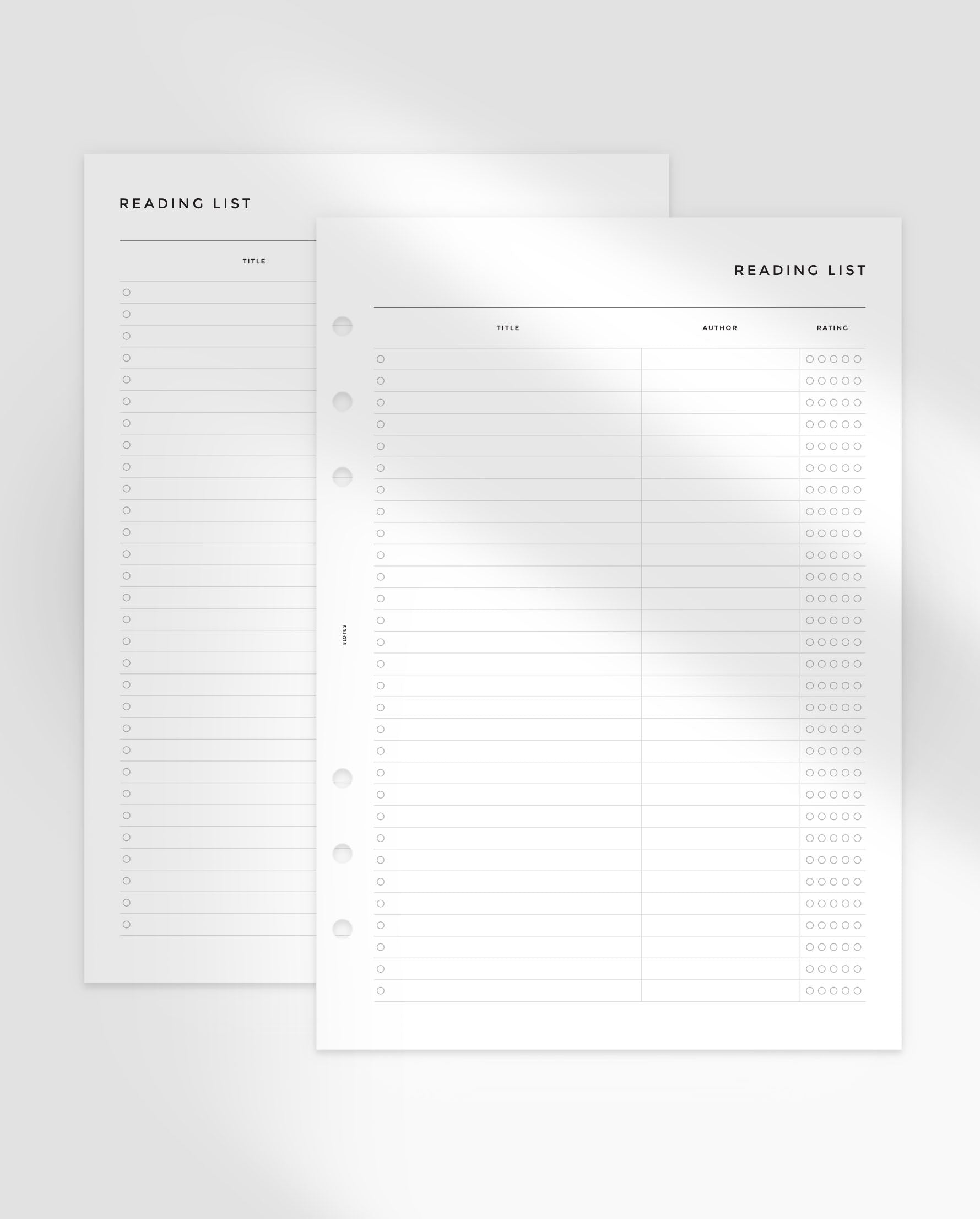 MN242 - Reading List - Printable Inserts