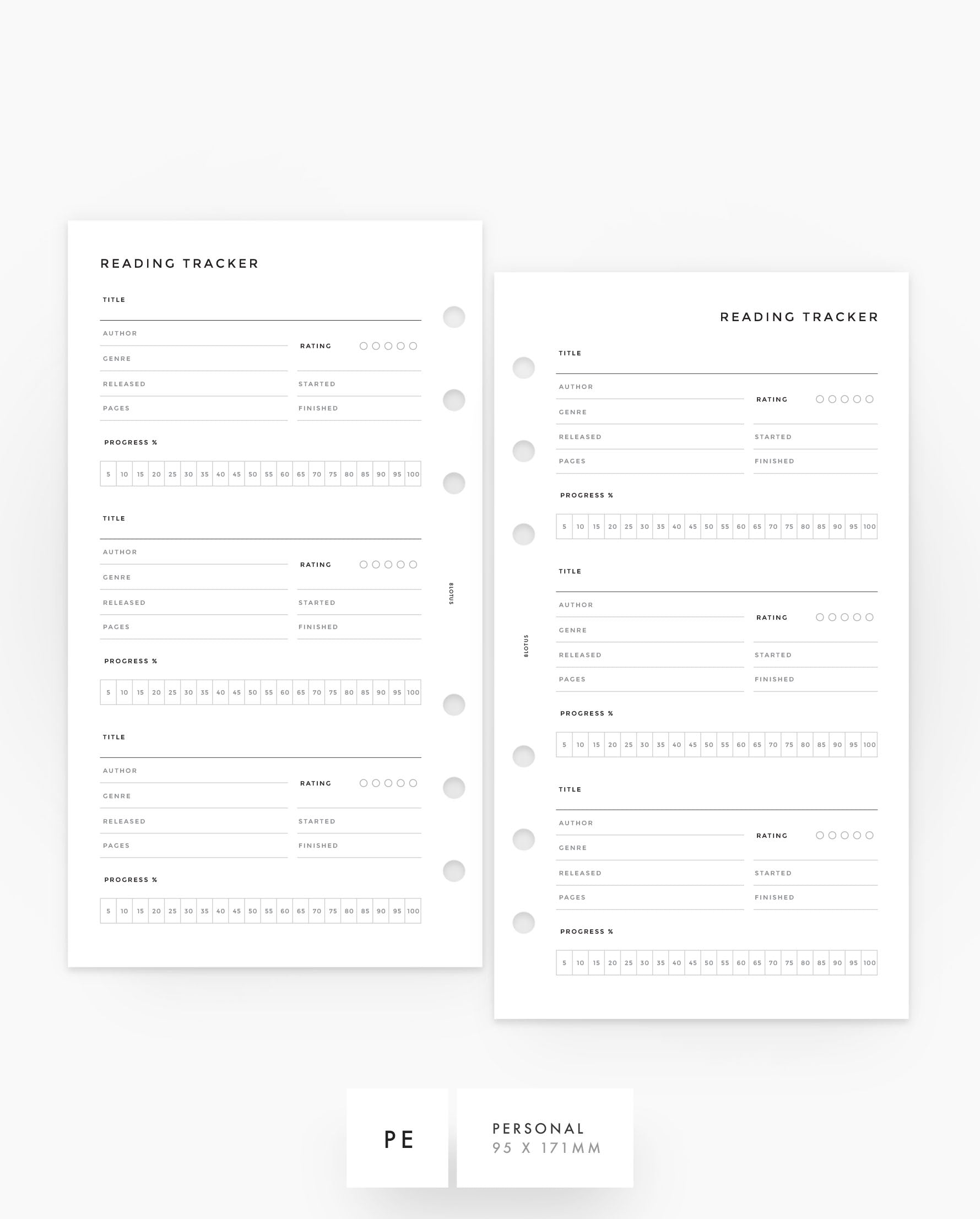 MN243 - Reading Tracker - Planner Inserts (Special Order)