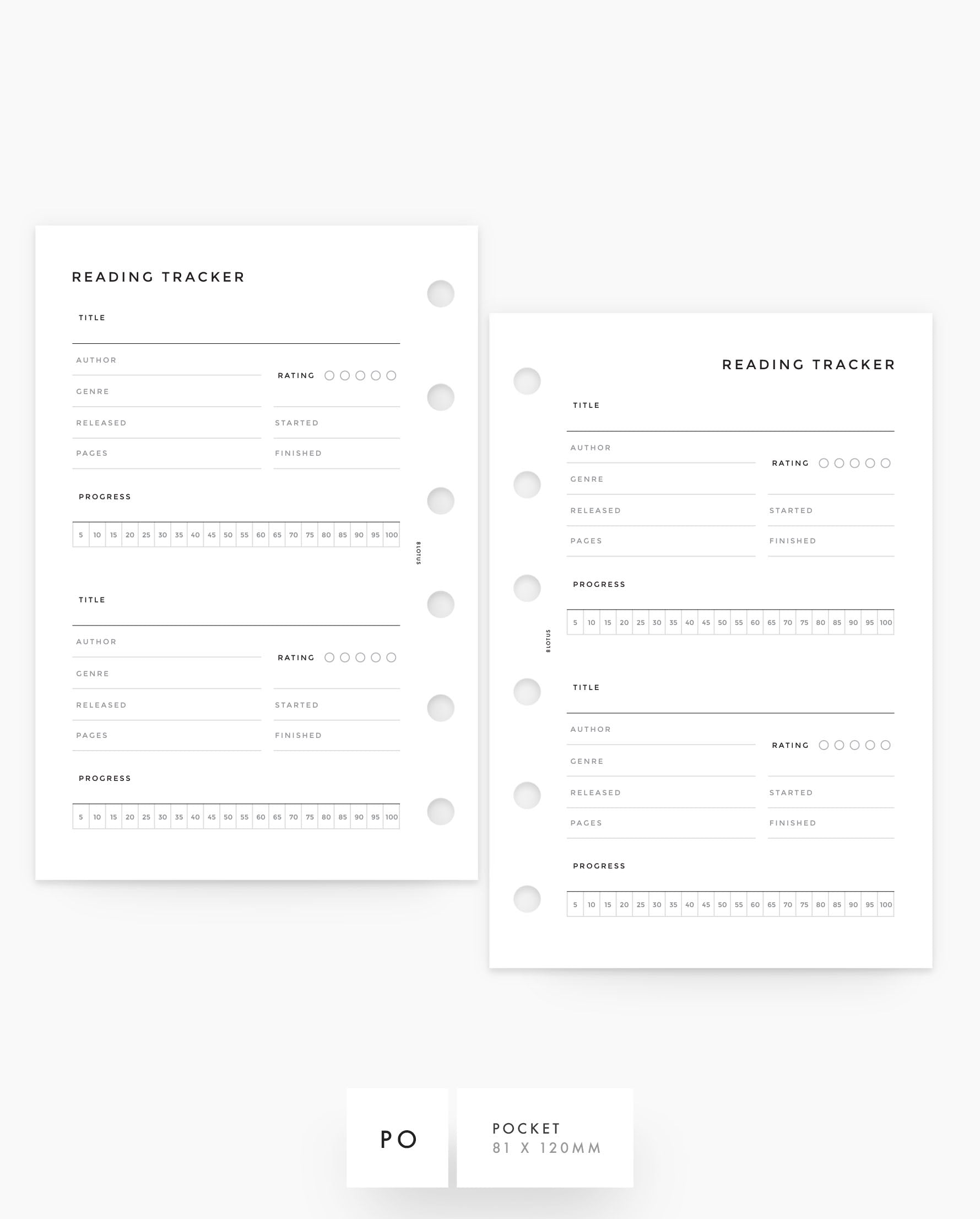 MN243 - Reading Tracker - Planner Inserts (Special Order)