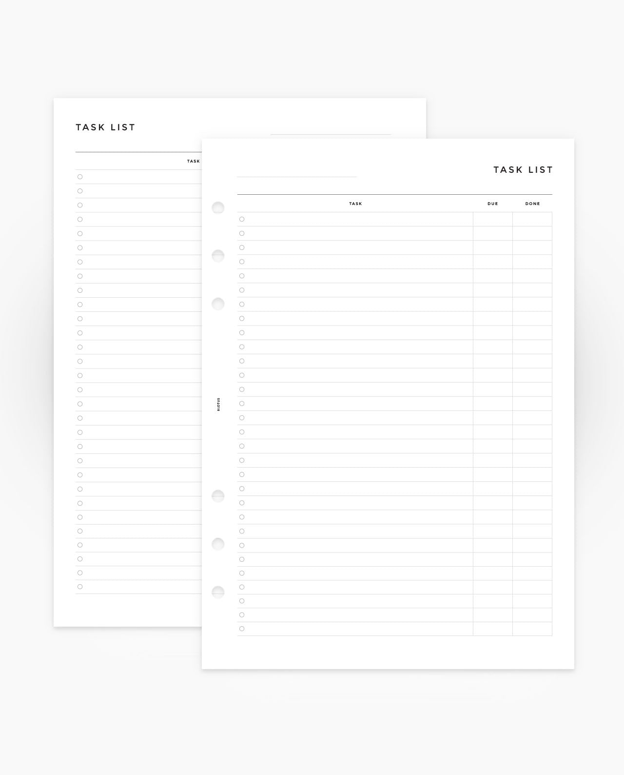 MN124 - Task List - Planner Inserts - SPECIAL ORDER