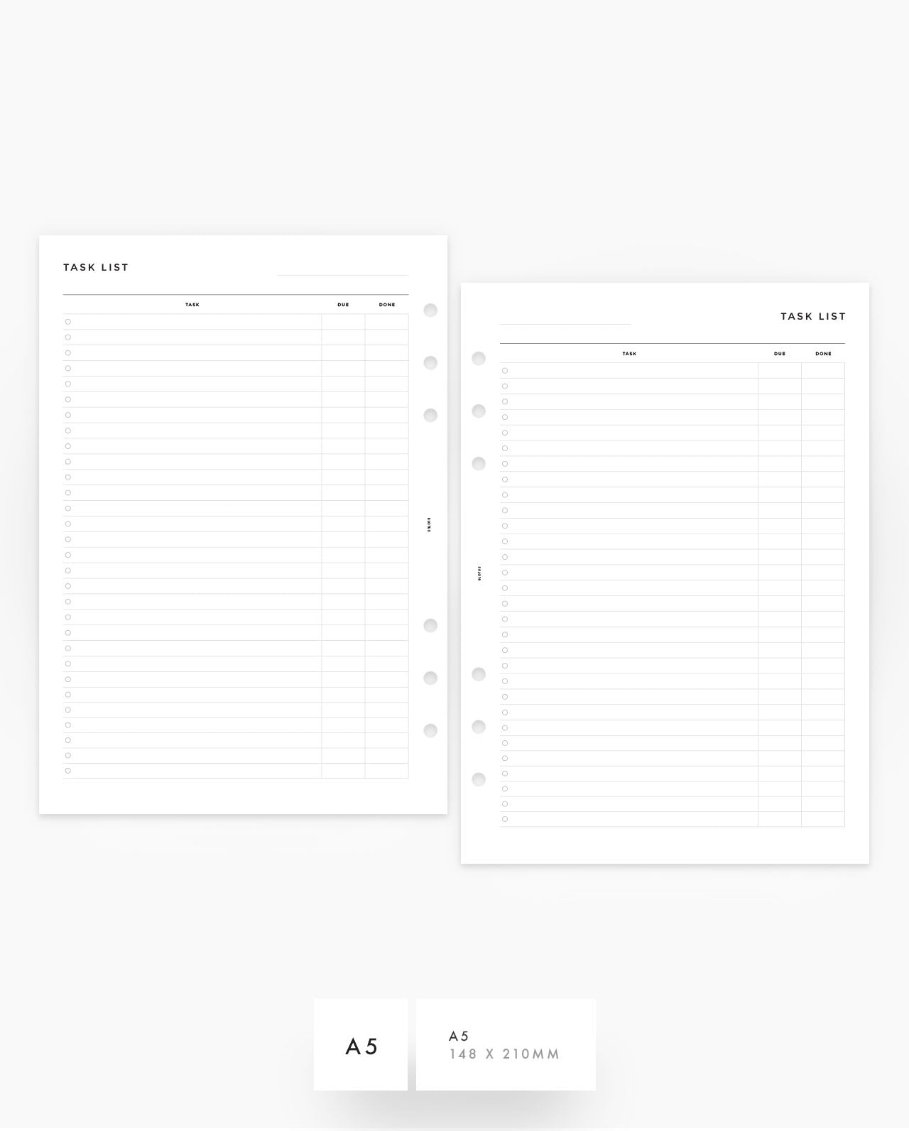 MN124 - Task List - Planner Inserts - SPECIAL ORDER