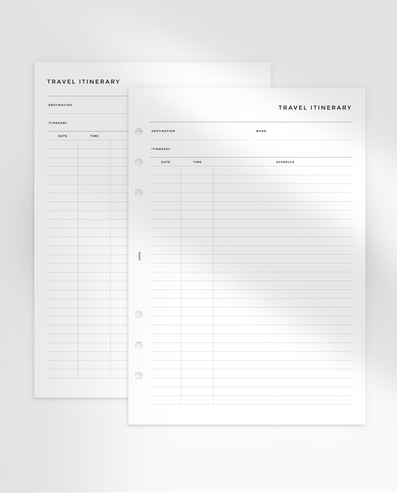 MN276 - Travel Itinerary Planner Inserts - SPECIAL ORDER