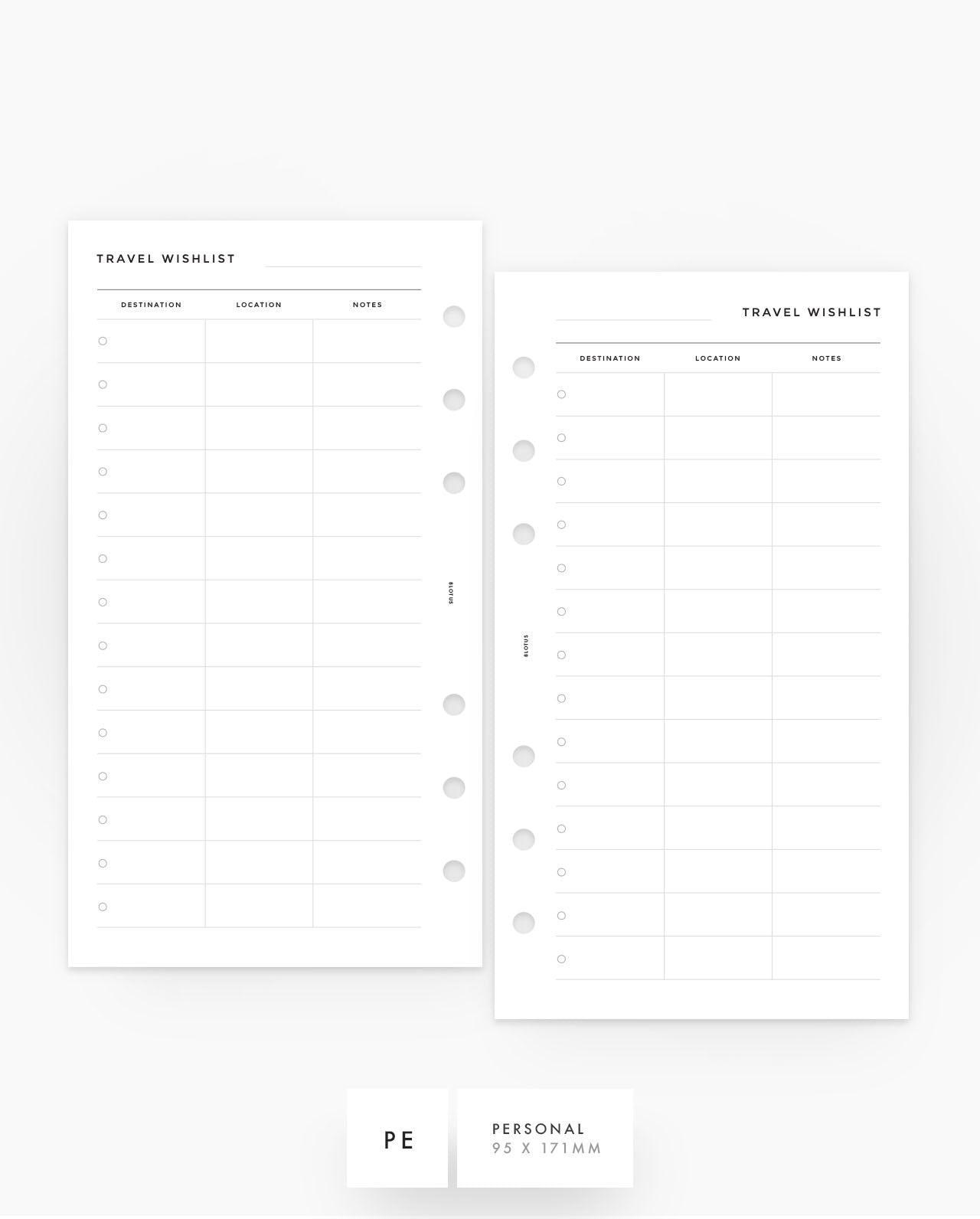 MN083 - Travel Wishlist - Planner Inserts - SPECIAL ORDER