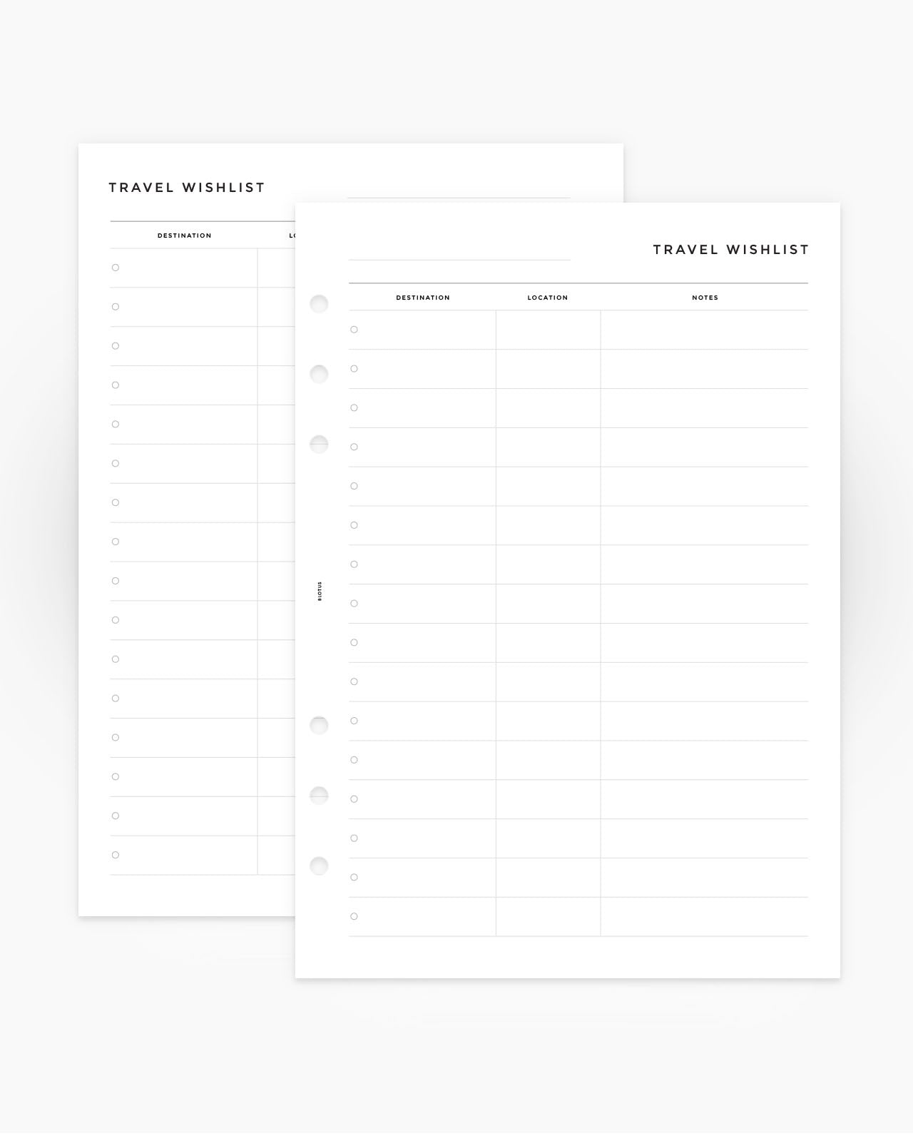 MN083 - Travel Wishlist - Planner Inserts - SPECIAL ORDER