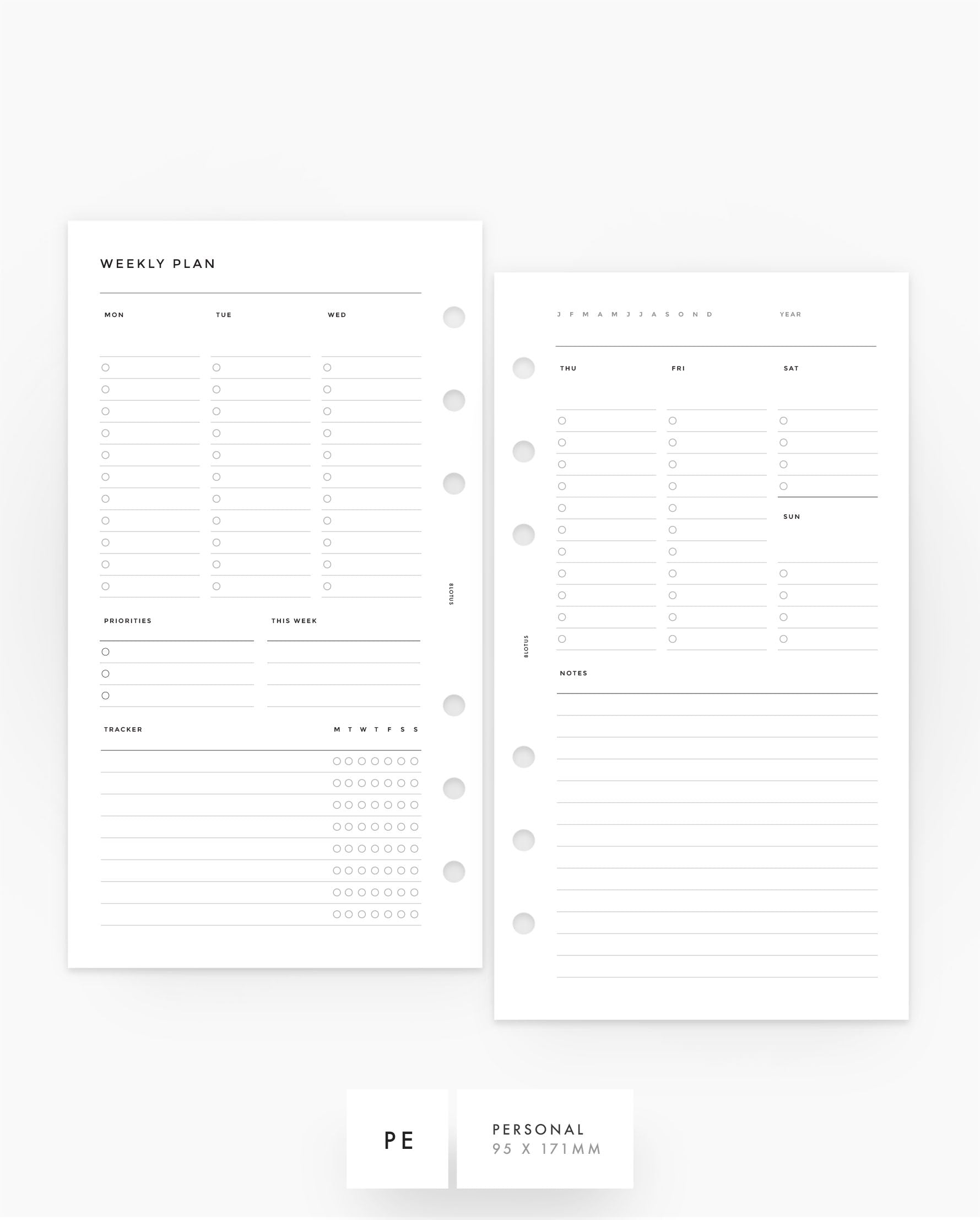 MN236 - Dual Weekly Planner Inserts (Special Order)