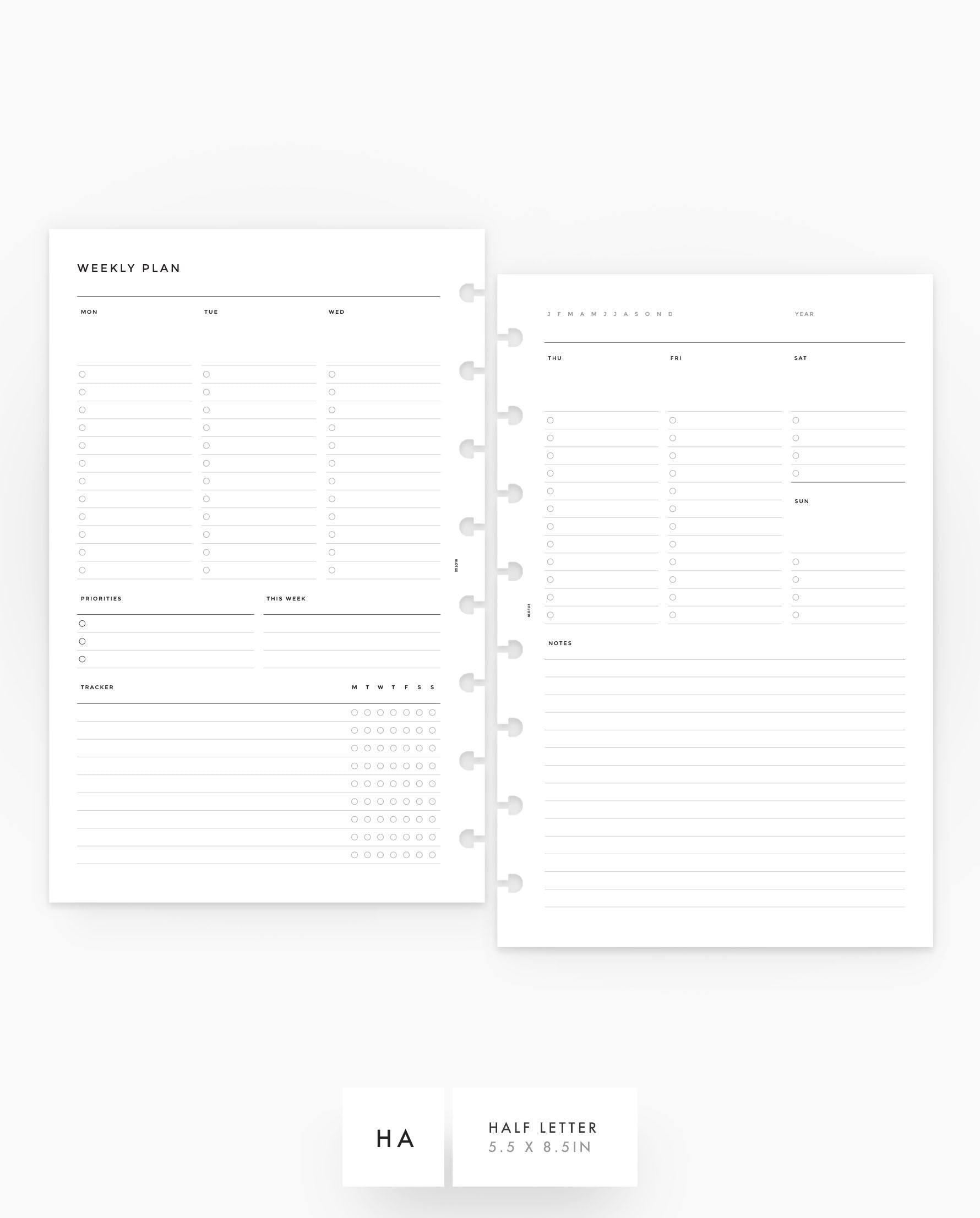 MN236 - Dual Weekly Planner Inserts (Special Order)