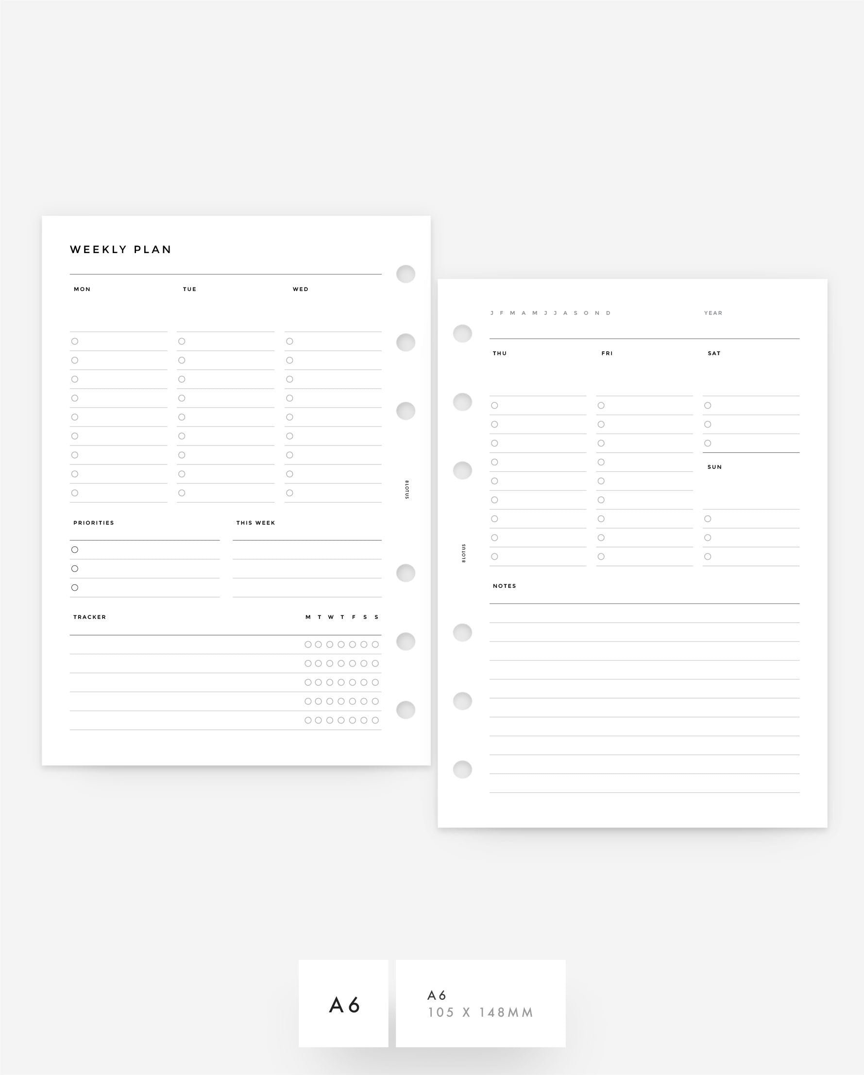MN236 - Dual Weekly Planner Inserts (Special Order)