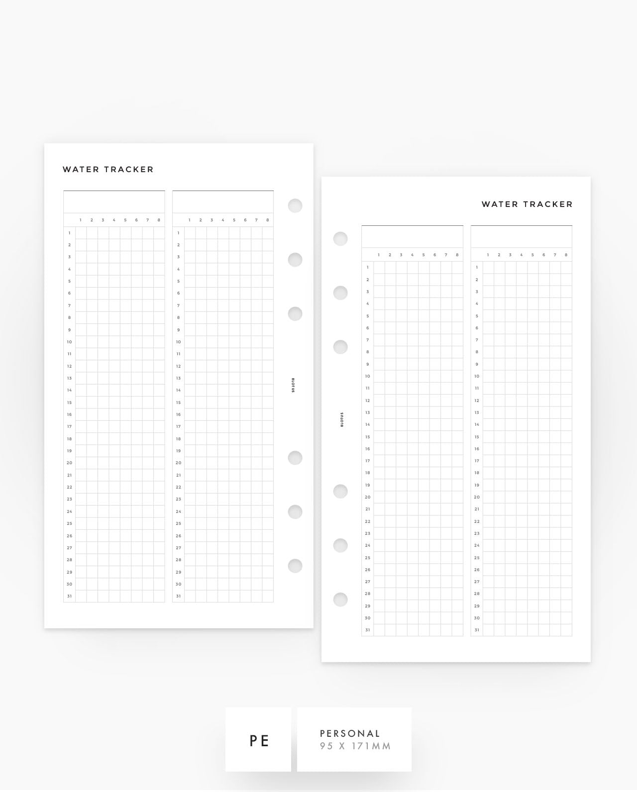 MN113 - Water Tracker - Planner Inserts - SPECIAL ORDER
