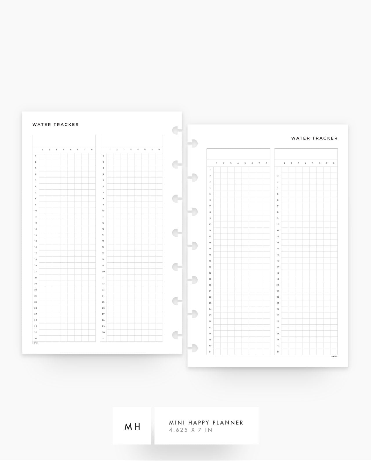 MN113 - Water Tracker - Planner Inserts - SPECIAL ORDER