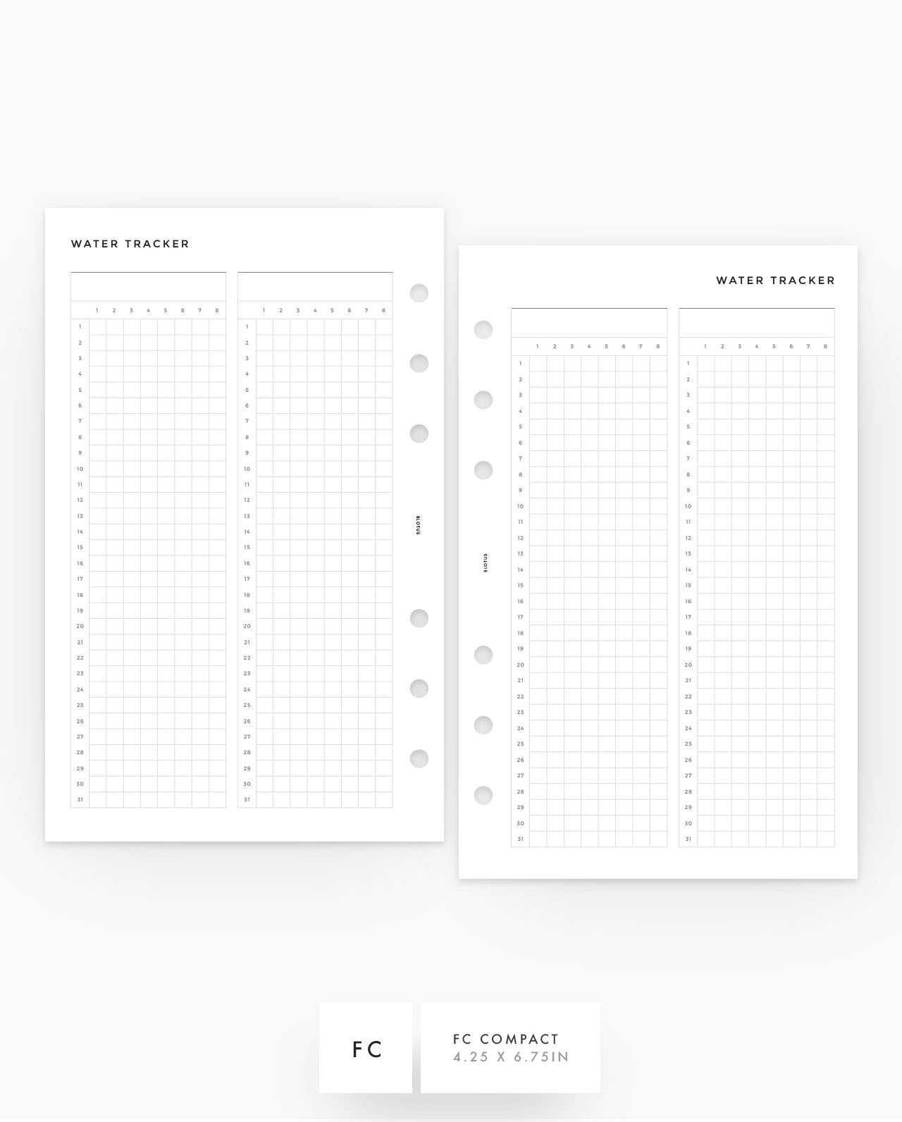 MN113 - Water Tracker - Planner Inserts - SPECIAL ORDER