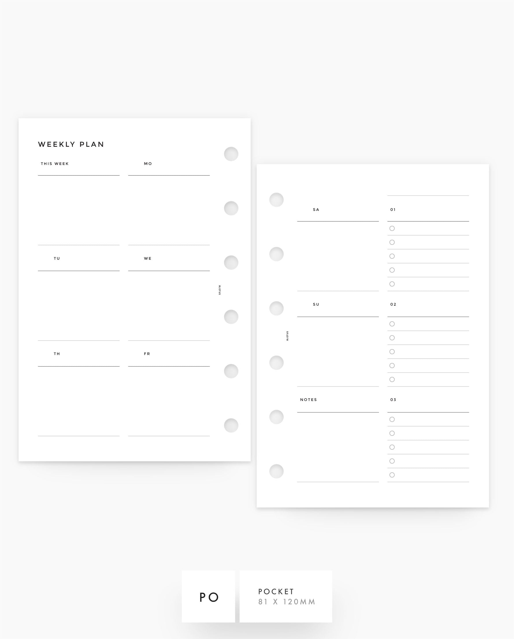 MN008 - Weekly Planner - WO2P -Custom Lists (Special Order)
