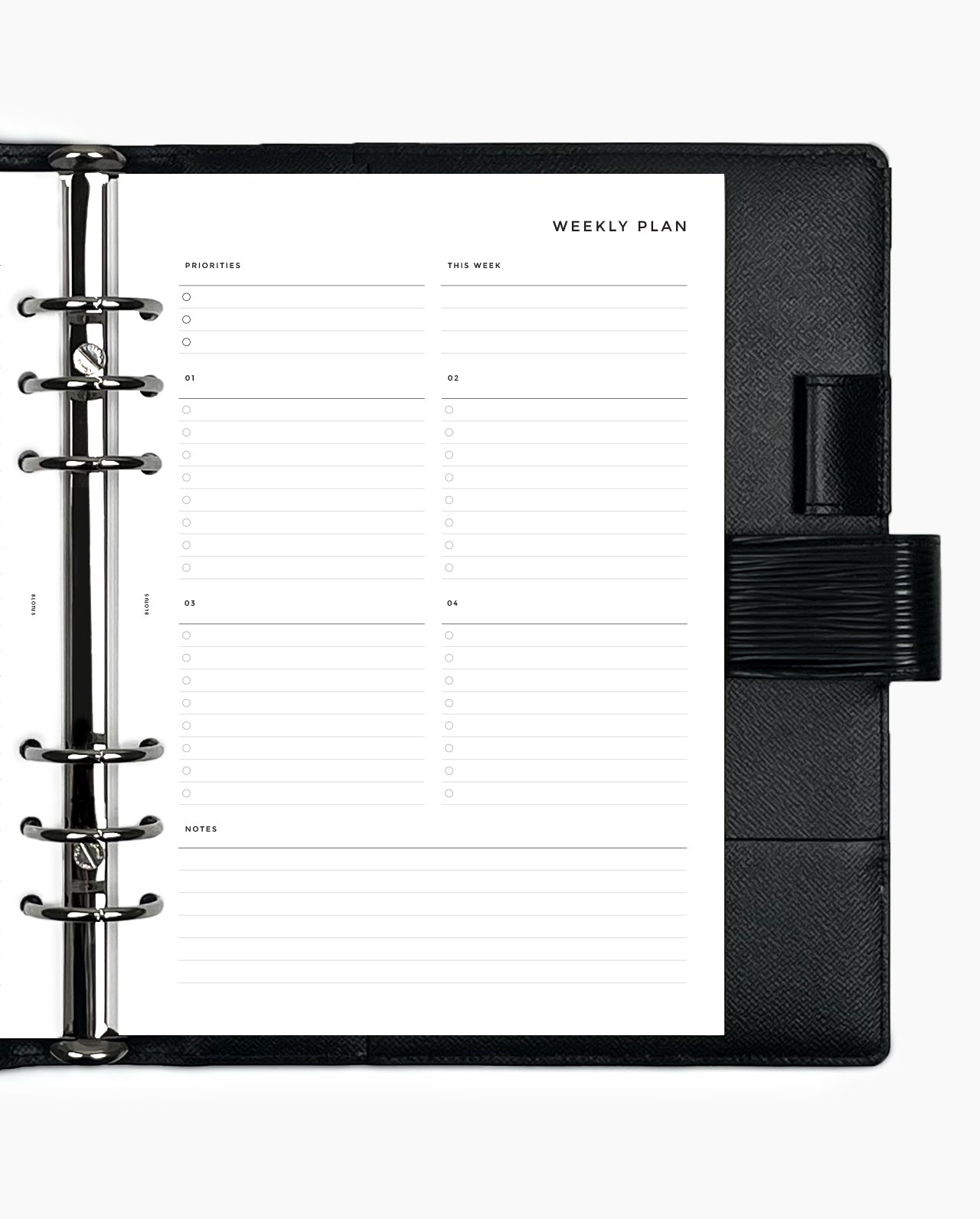 MN167 - Weekly Horizontal Custom Lists - Lined (Special Order)