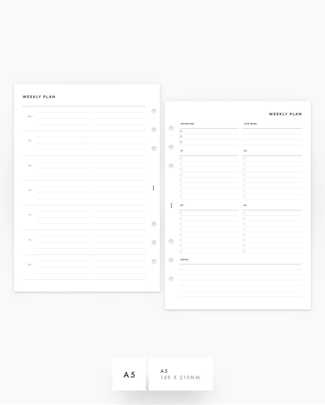 MN167 - Weekly Horizontal Custom Lists - Lined