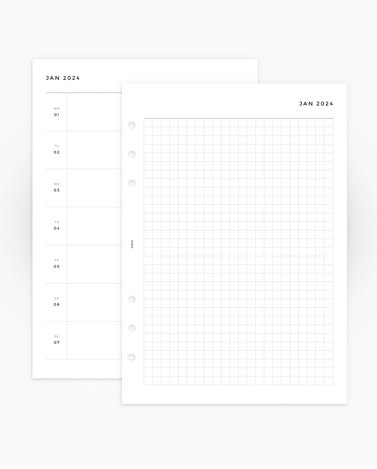 MN041 - 2024 WEEKLY HORIZONTAL & GRID - Printable PDF