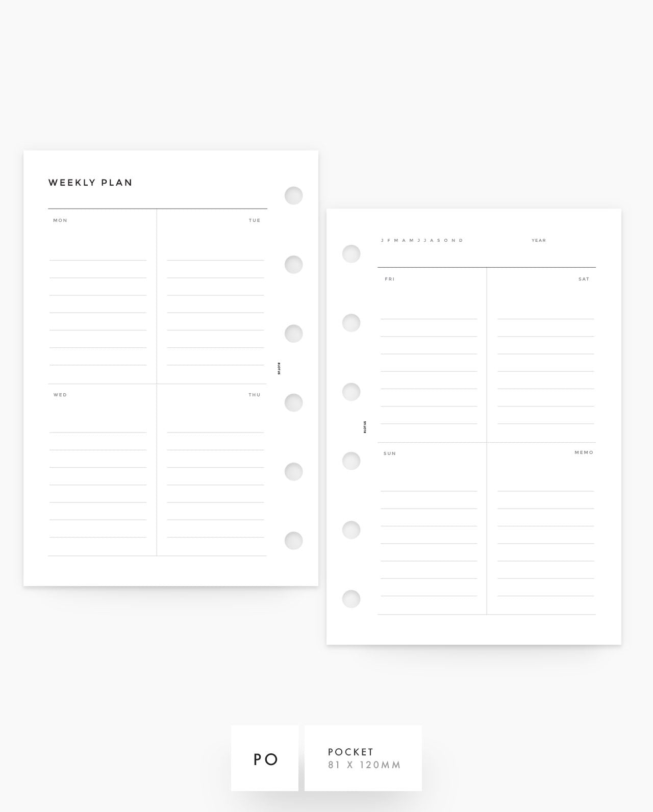 MN131 - Weekly Vertical Lined - Printable PDF