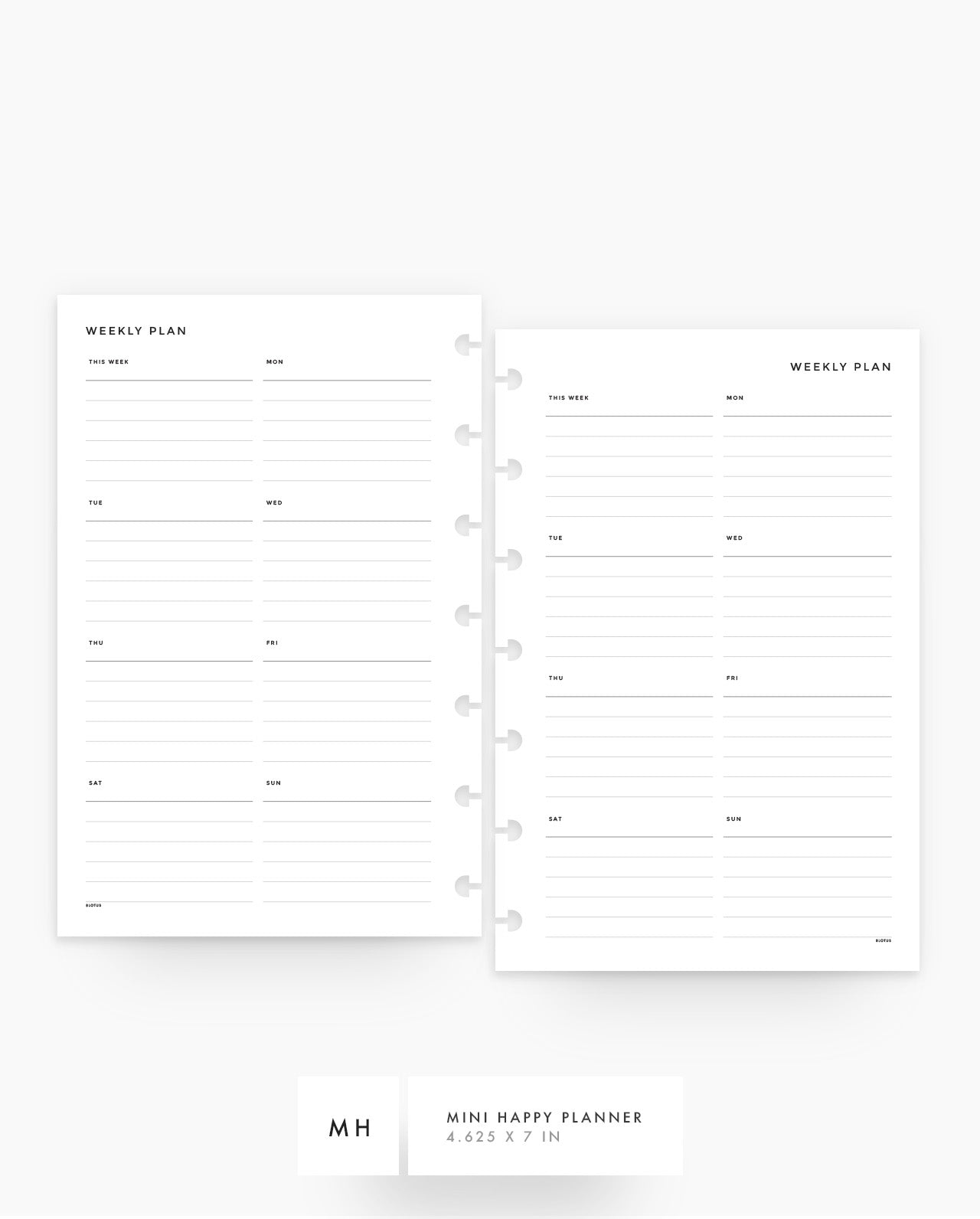 MN280 - Weekly Overview Lined Planner Inserts - SPECIAL ORDER