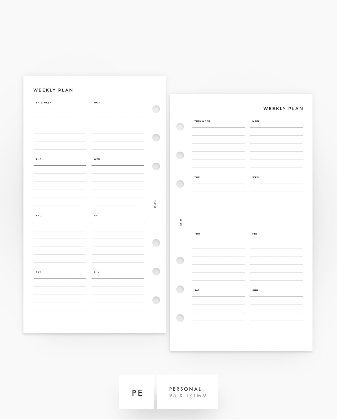 MN280 - Weekly Overview Lined Planner Inserts - SPECIAL ORDER
