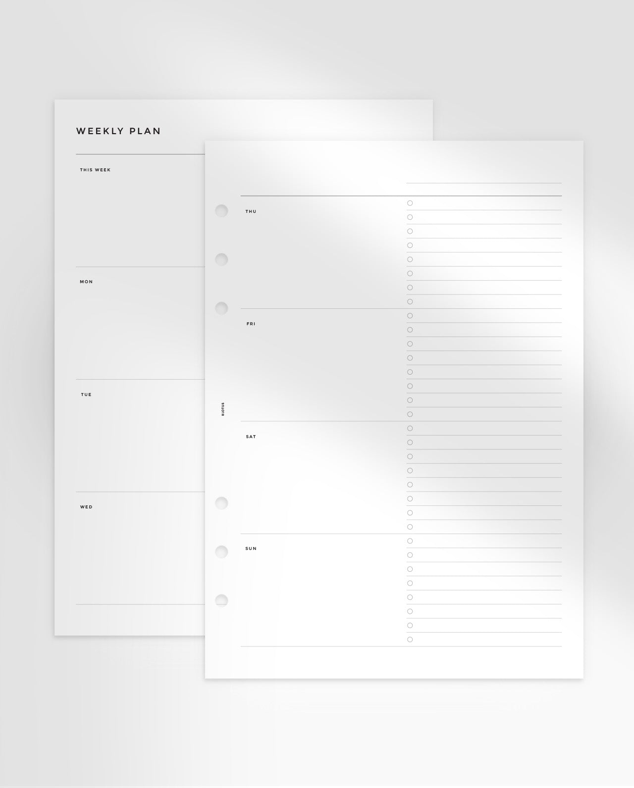 MN248 - Weekly Planner Inserts - WO2P - SPECIAL ORDER