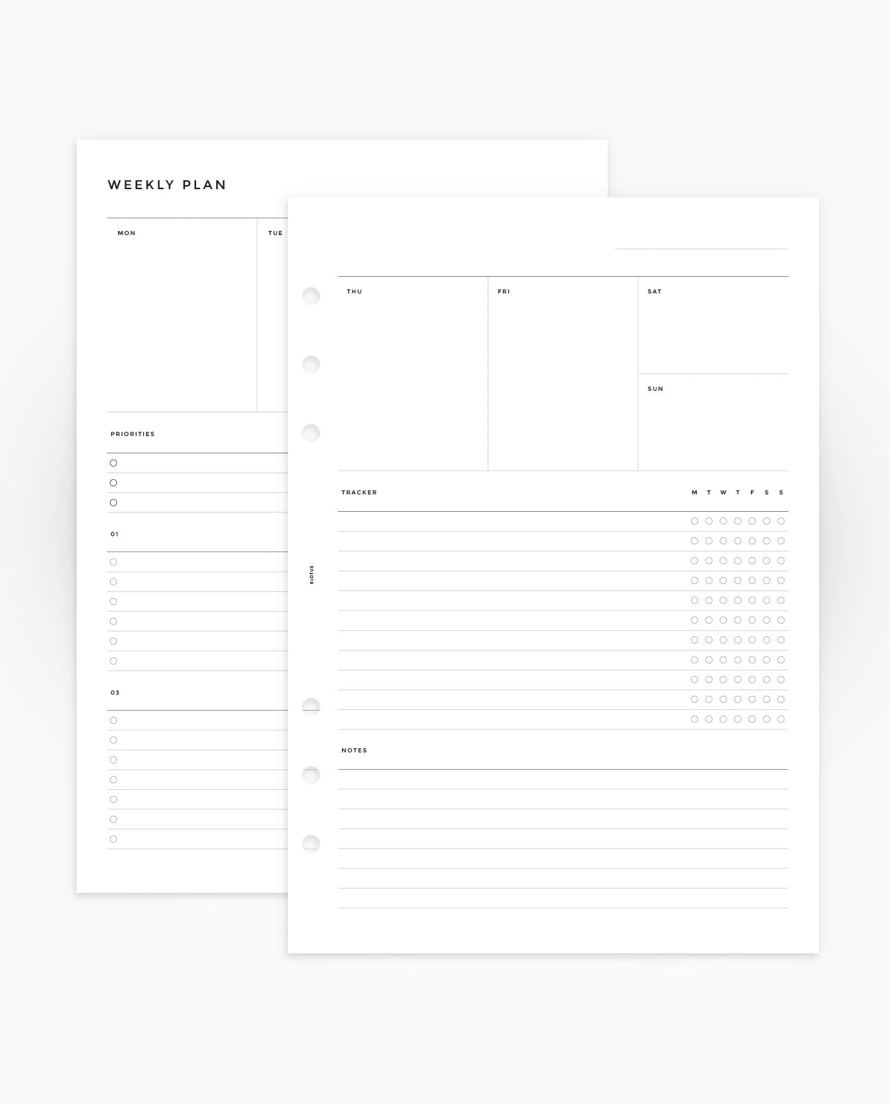 MN218 - WEEKLY VERTICAL - CUSTOM LISTS & TRACKER - Printable PDF