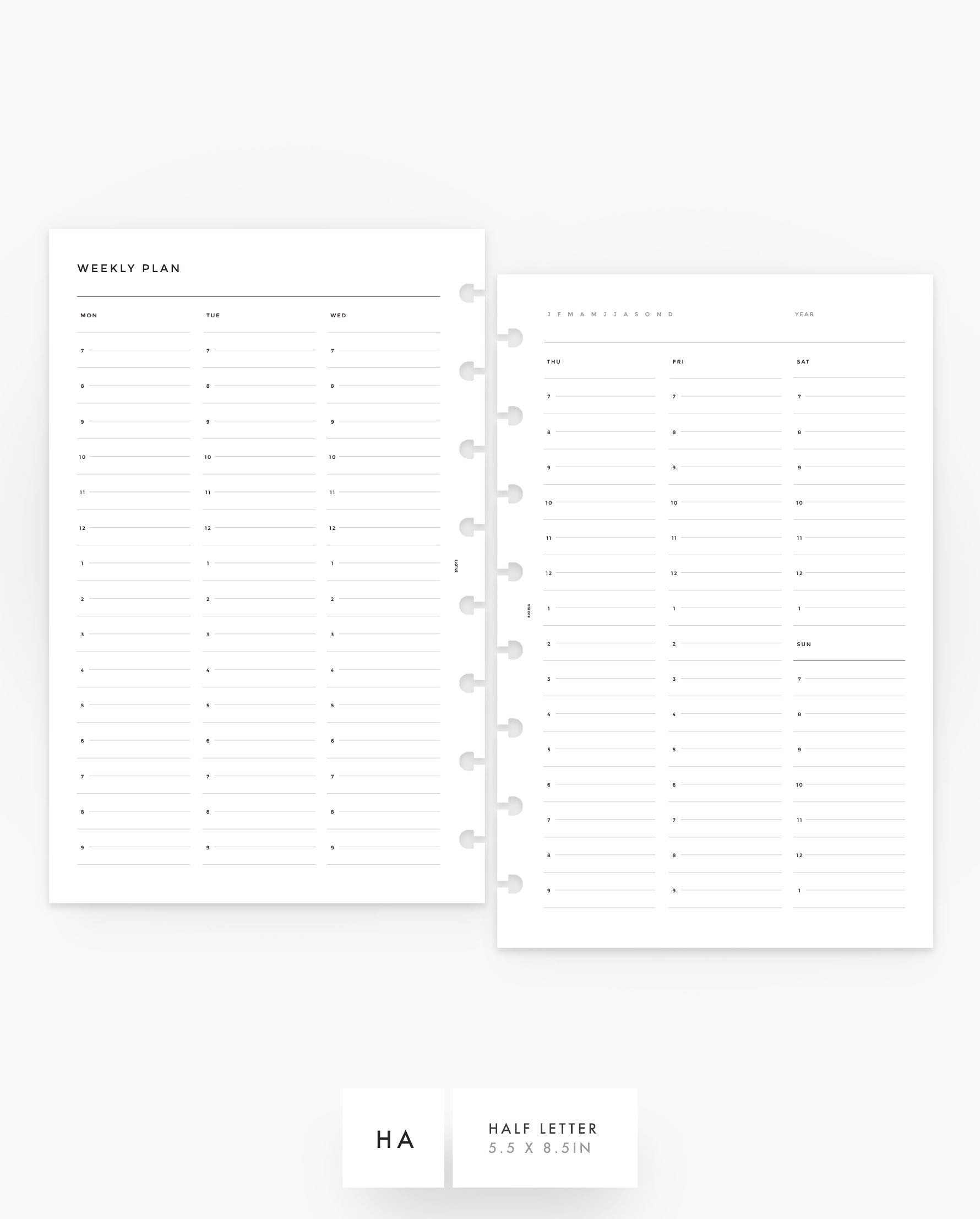 MN236 - Dual Weekly Planner Inserts (Special Order)