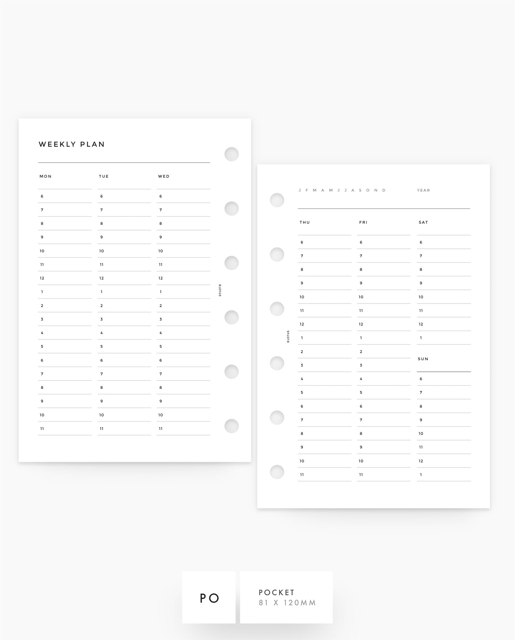 MN236 - Dual Weekly Planner Inserts (Special Order)